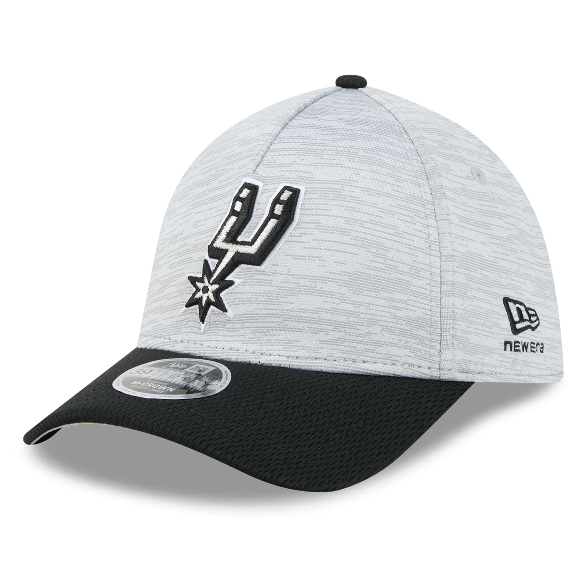 Casquette New Era grise San Antonio Spurs 39THIRTY M-Crown Tech Stretch pour homme