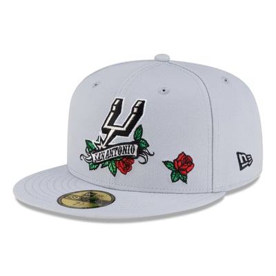  San Antonio Spurs New Era Rose Banner 59FIFTY Fitted Hat - Gray