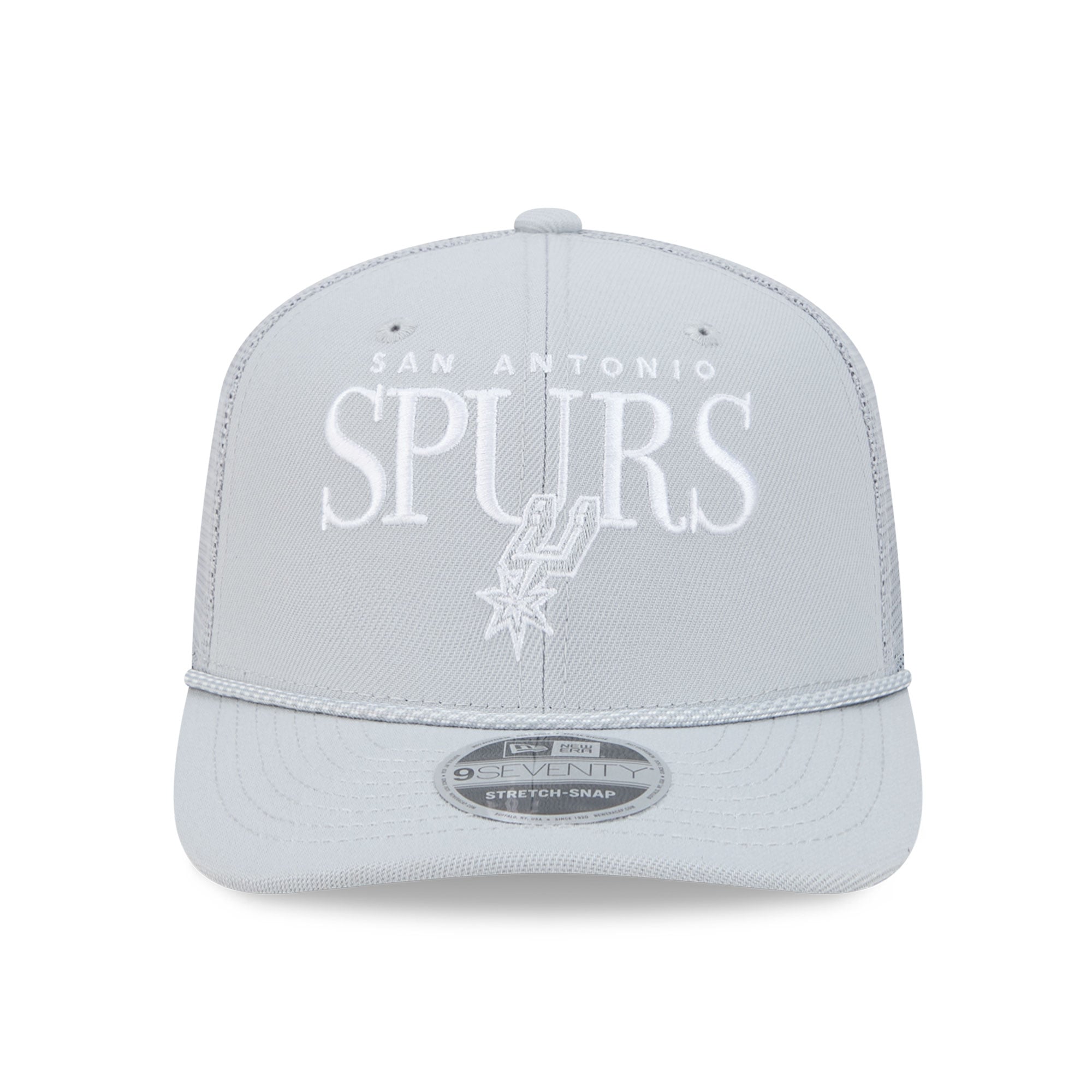 Men's New Era Silver San Antonio Spurs Tonal 9SEVENTY Adjustable Trucker Hat