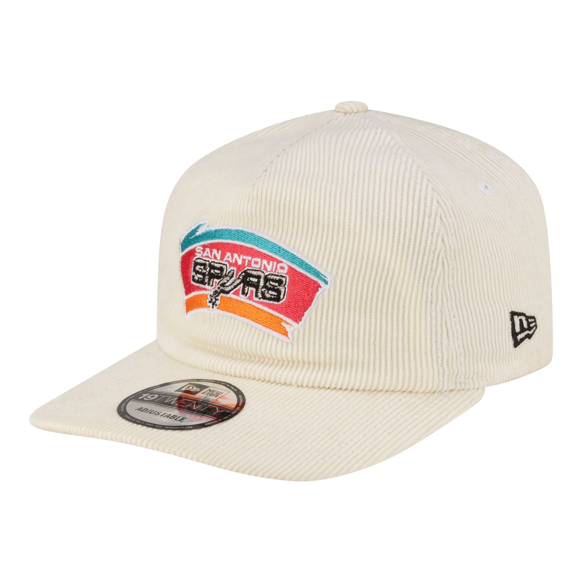 Men's New Era White San Antonio Spurs 19TWENTY 80s Chrome Corduroy Adjustable Hat
