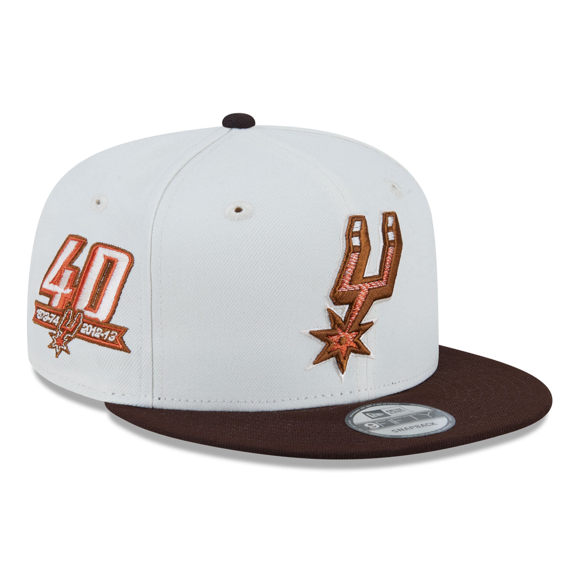 Men's New Era White San Antonio Spurs Pumpkin Spice 9FIFTY Snapback Hat
