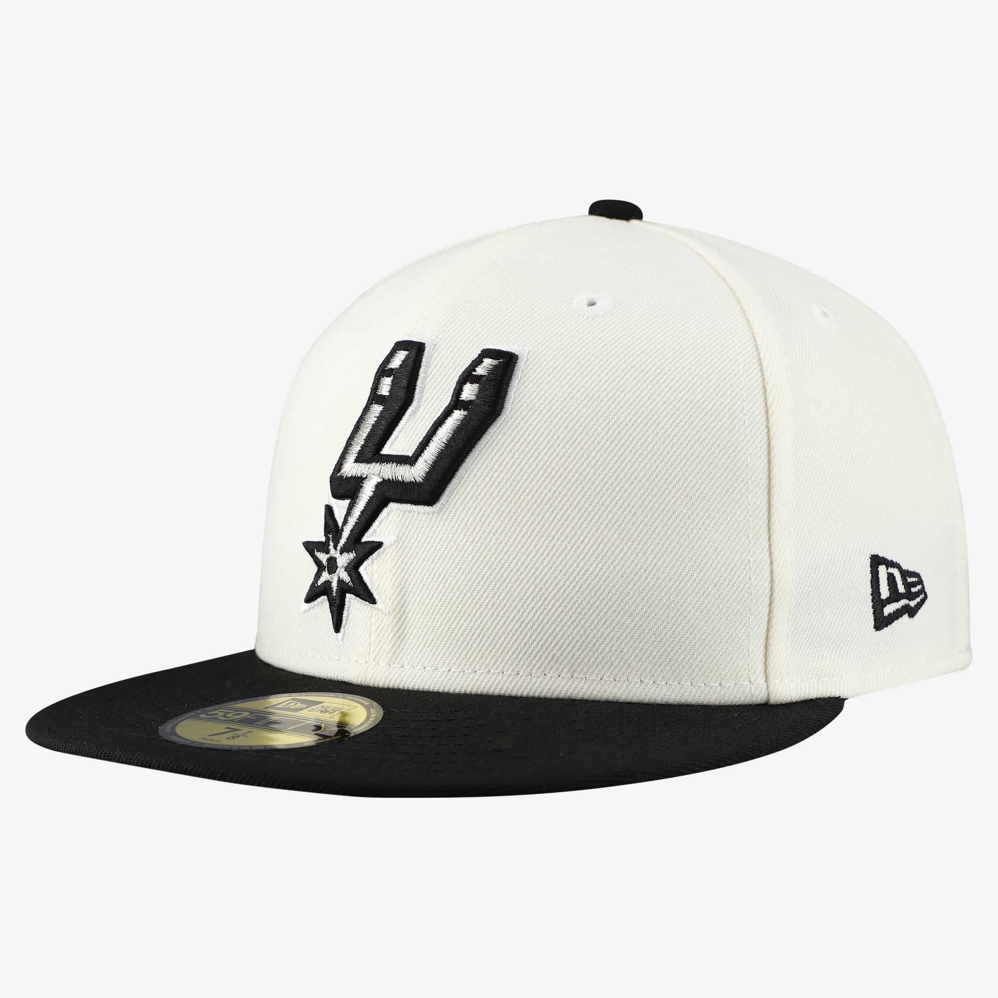 Men's New Era  White/Black San Antonio Spurs Chrome 59FIFTY Fitted Hat