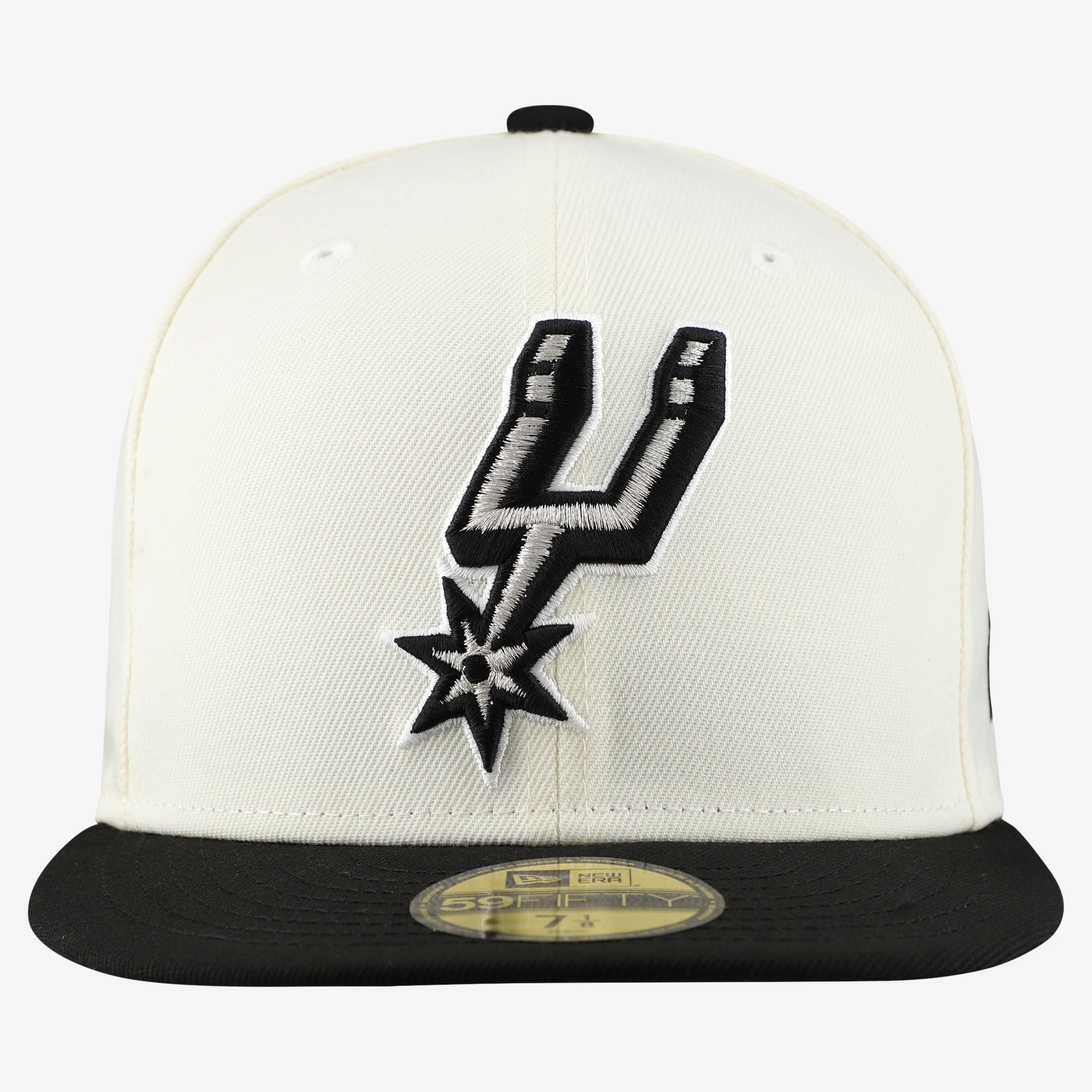 Men's New Era  White/Black San Antonio Spurs Chrome 59FIFTY Fitted Hat