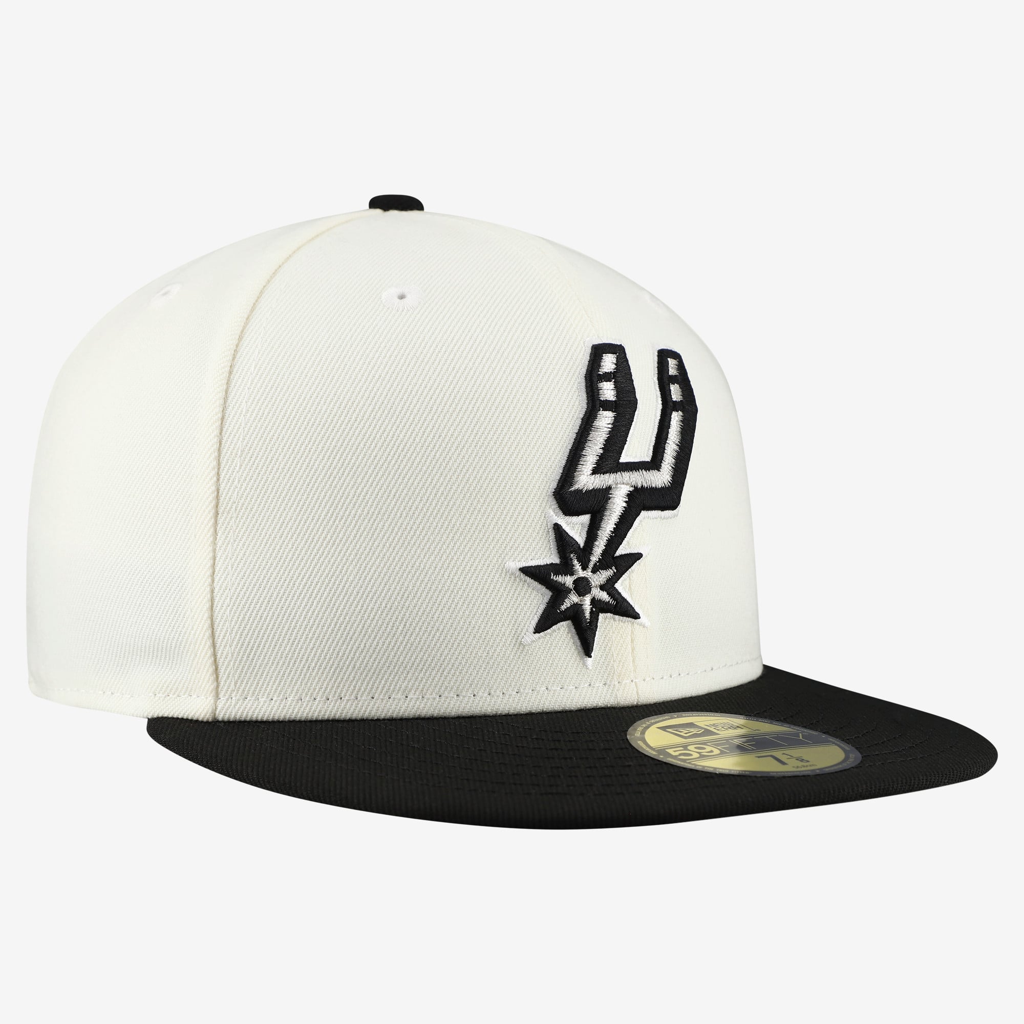 Men's New Era  White/Black San Antonio Spurs Chrome 59FIFTY Fitted Hat