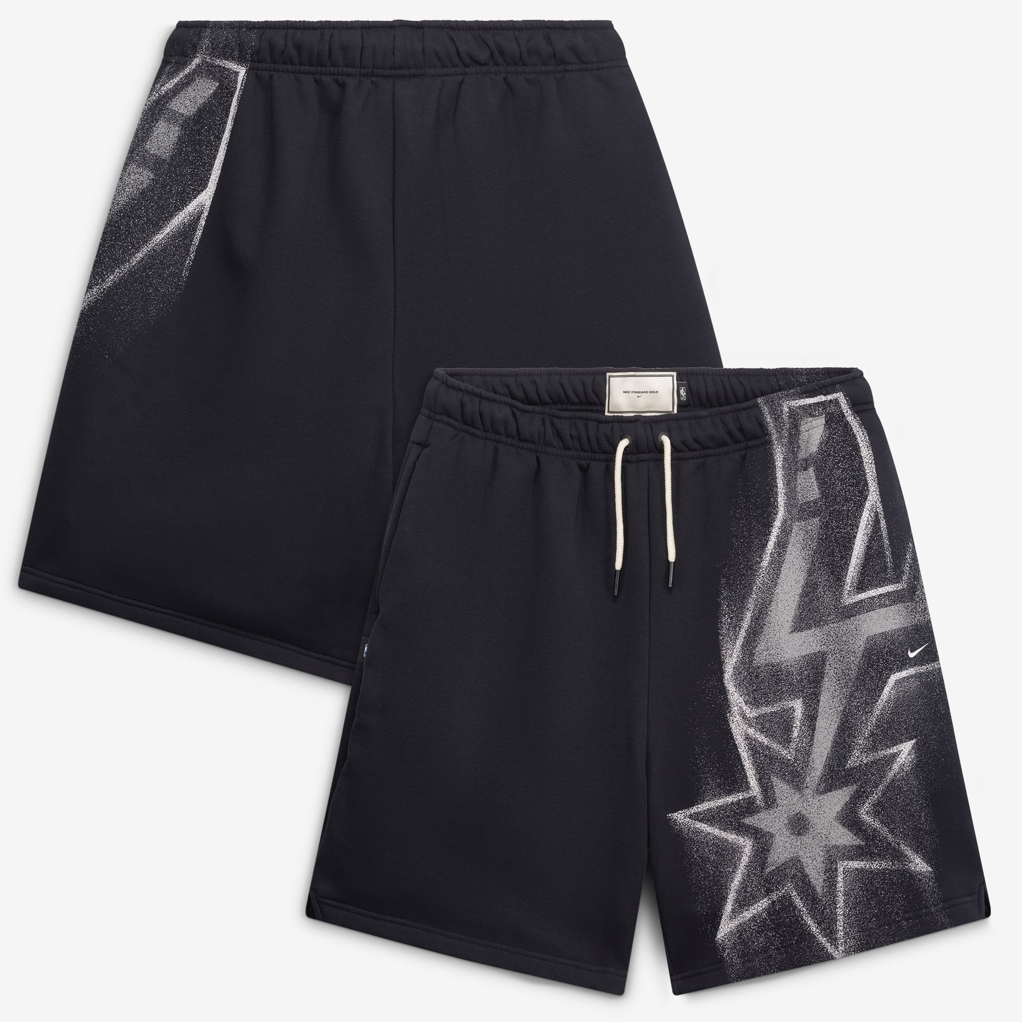 Short de sport Nike Icon en polaire, noir, San Antonio Spurs, édition standard 2026, pour homme
