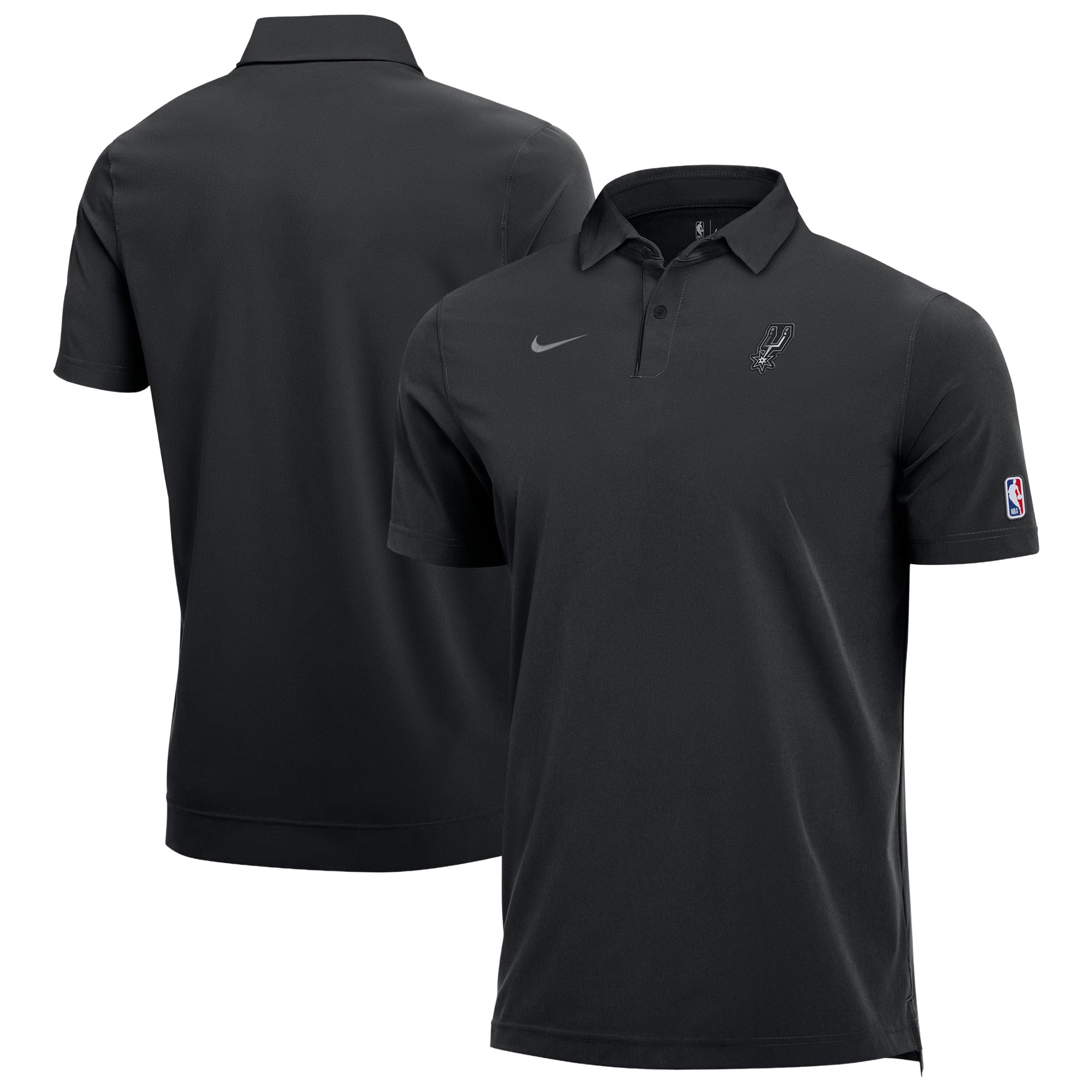 Polo d'entraîneur Nike Dri-FIT noir San Antonio Spurs 2026/27 pour homme