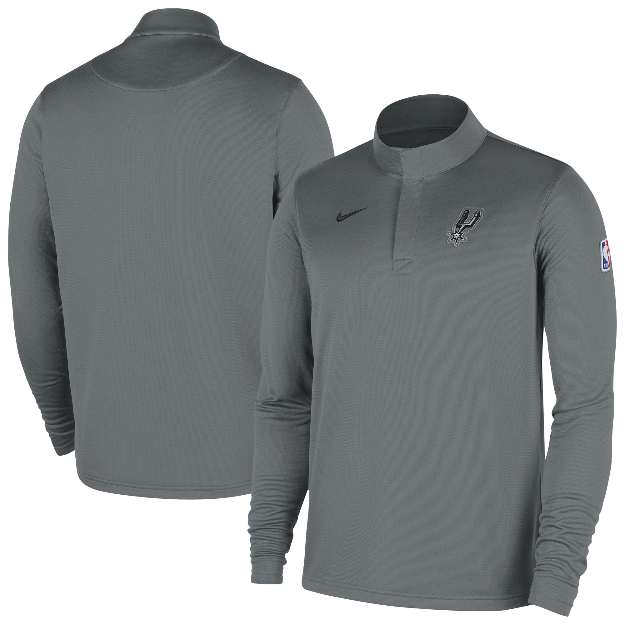 Haut Nike Silver San Antonio Spurs Authentic Coaches à quart de zip Dri-FIT pour homme