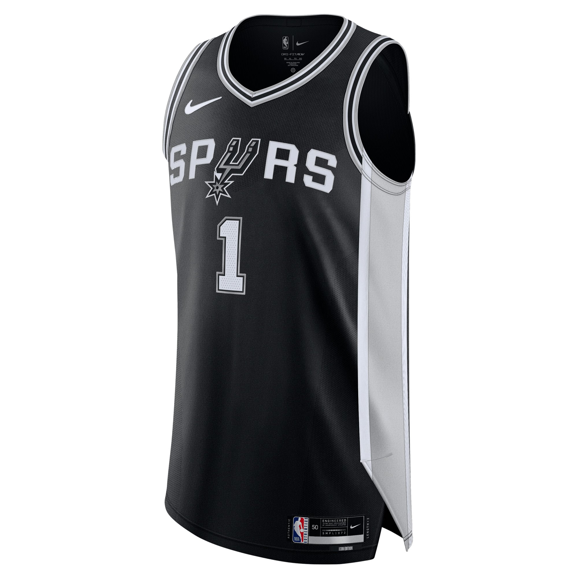 Maillot authentique Nike Victor Wembanyama San Antonio Spurs noir pour homme - Édition Icon