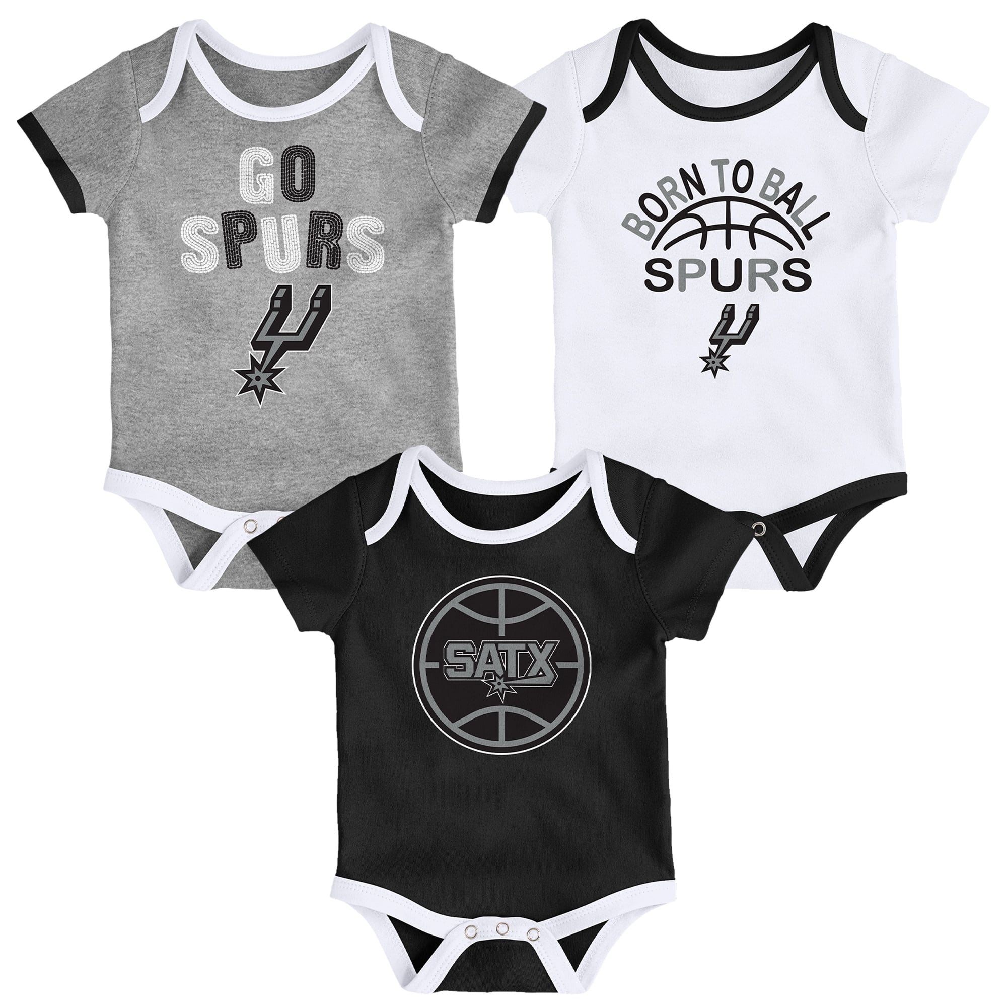 Ensemble de 3 bodies Outerstuff San Antonio Spurs Born To Ball pour nouveau-nés et nourrissons