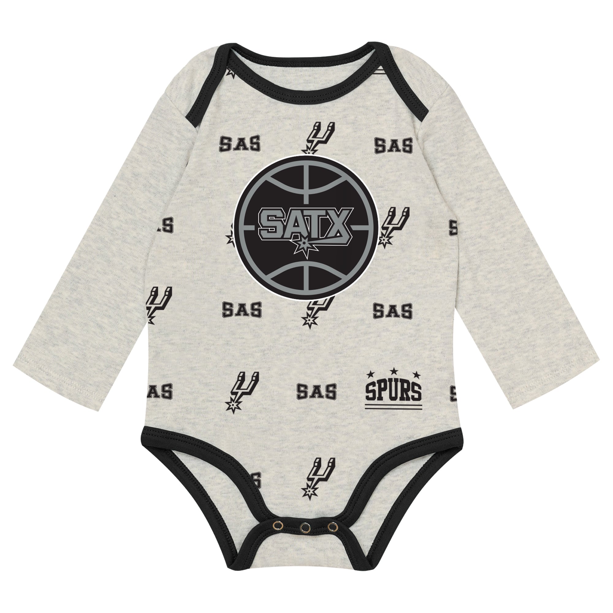 Ensemble body, pantalon et bonnet à revers Outerstuff San Antonio Spurs pour nouveau-né bébé
