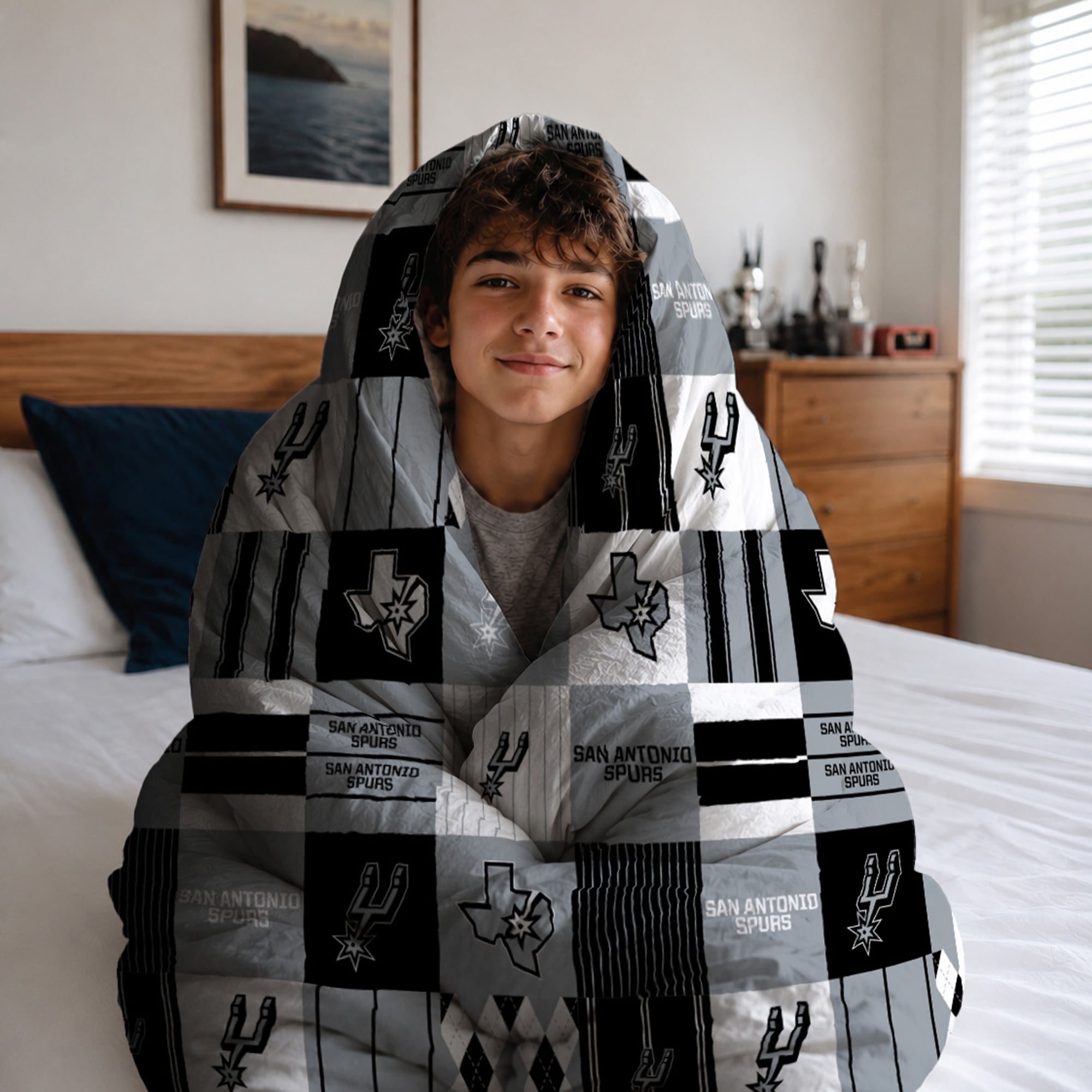 Pegasus San Antonio Spurs Patchwork Plaid Two-Piece Twin/Twin XL Bed in a Bag Set