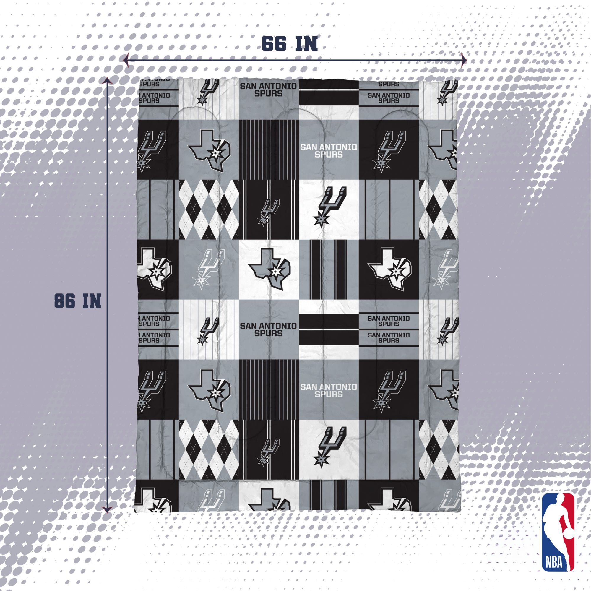 Pegasus San Antonio Spurs Patchwork Plaid Two-Piece Twin/Twin XL Bed in a Bag Set