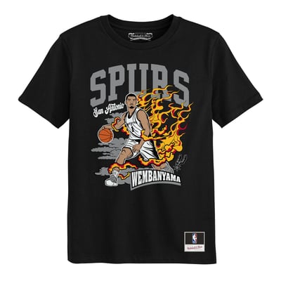 Victor Wembanyama San Antonio Spurs Mitchell & Ness Preschool Fired Up T-Shirt - Black
