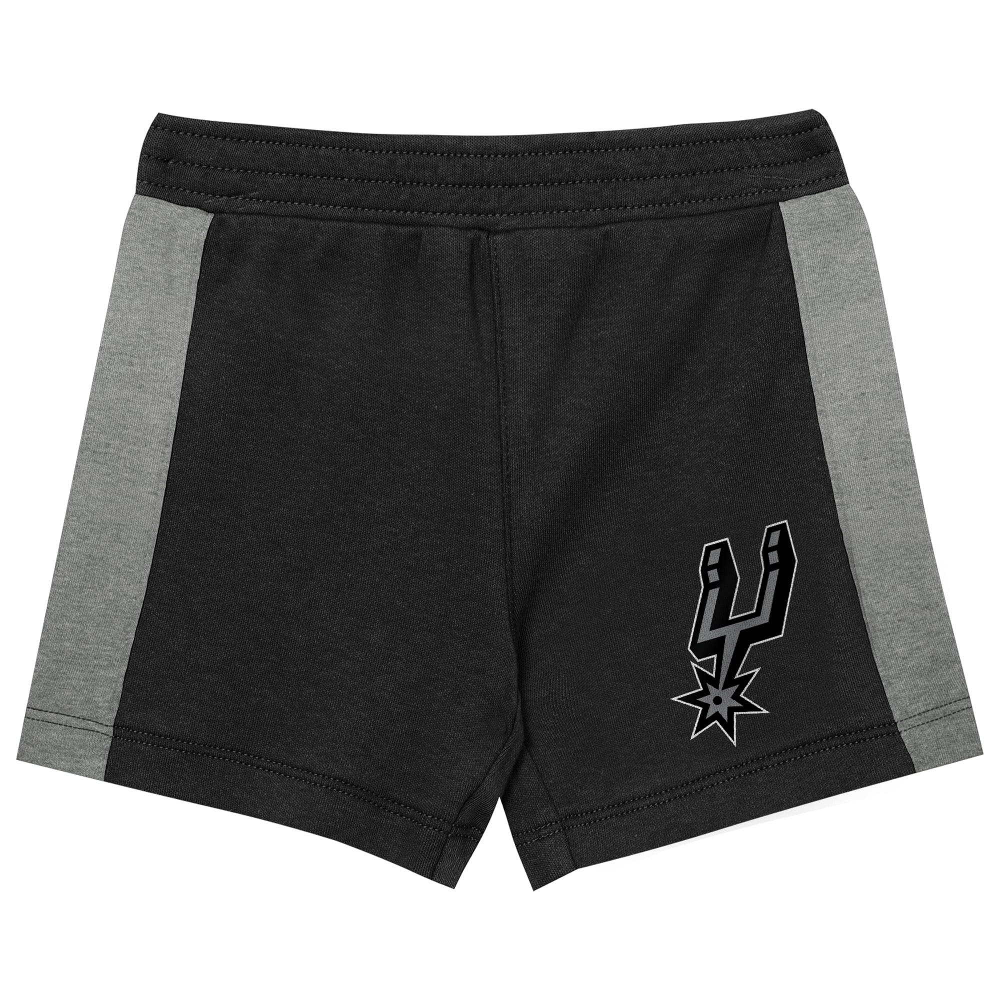 Preschool Outerstuff Black San Antonio Spurs Get Back Short Sleeve Hoodie & Shorts Two-Pack Set