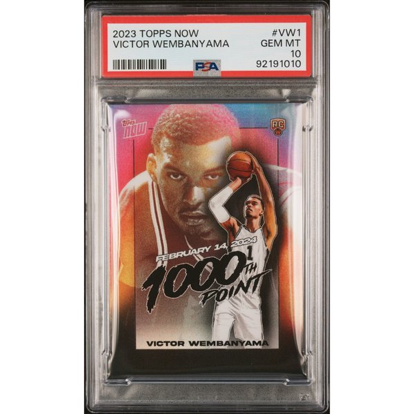 PSA 10 Victor Wembanyama 2023 Topps Now #VW1 1000th Point! Rookie Card