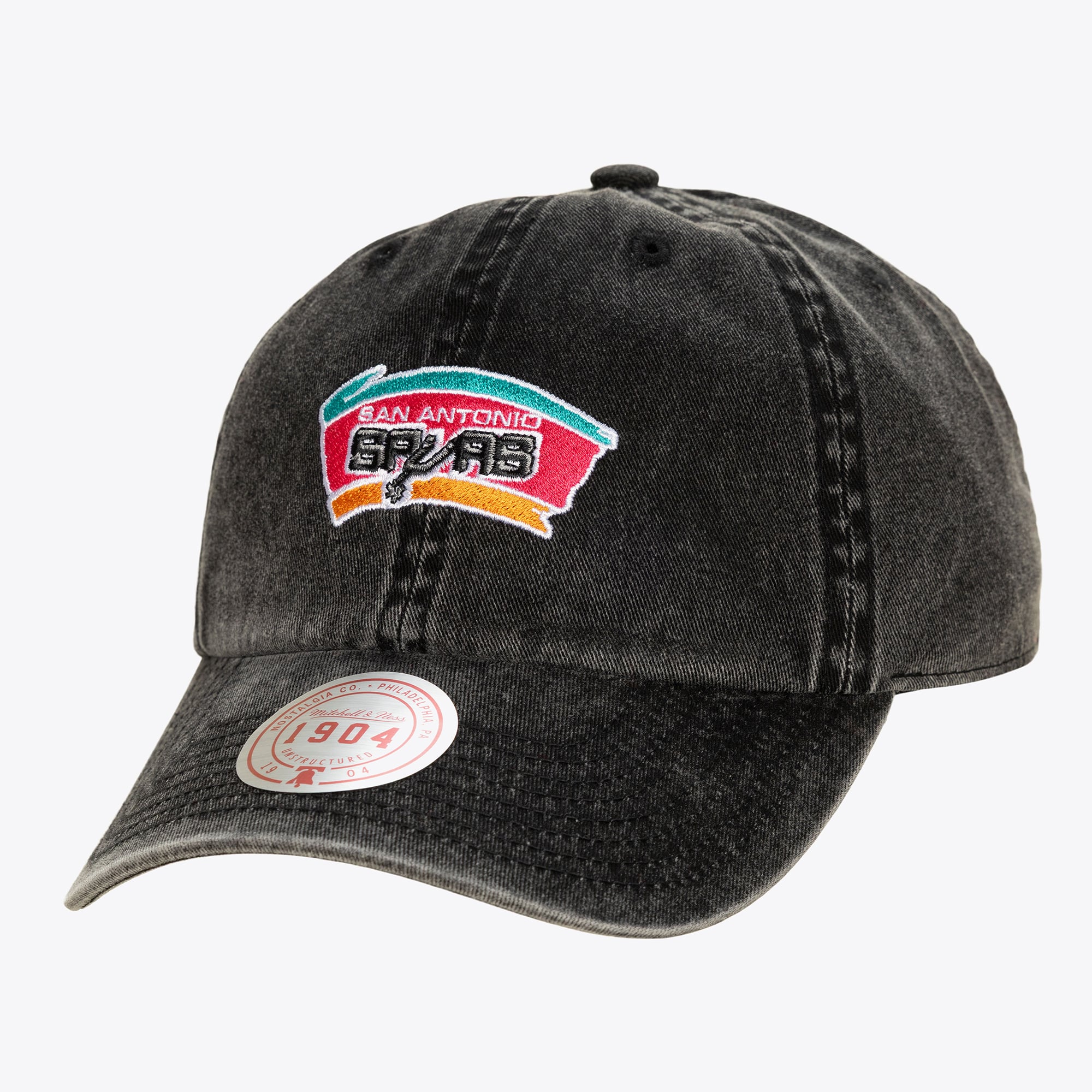 San Antonio Spurs Black Hardwood Classics Legendary Strapback Adjustable Hat