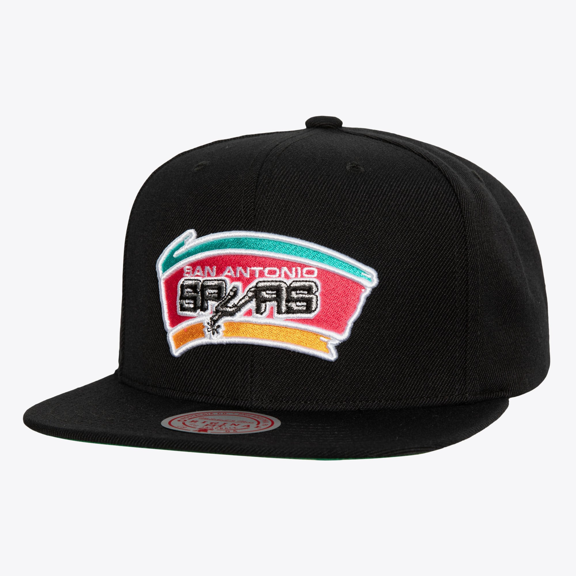 San Antonio Spurs Black Hardwood Classics Top Spot Snapback Hat