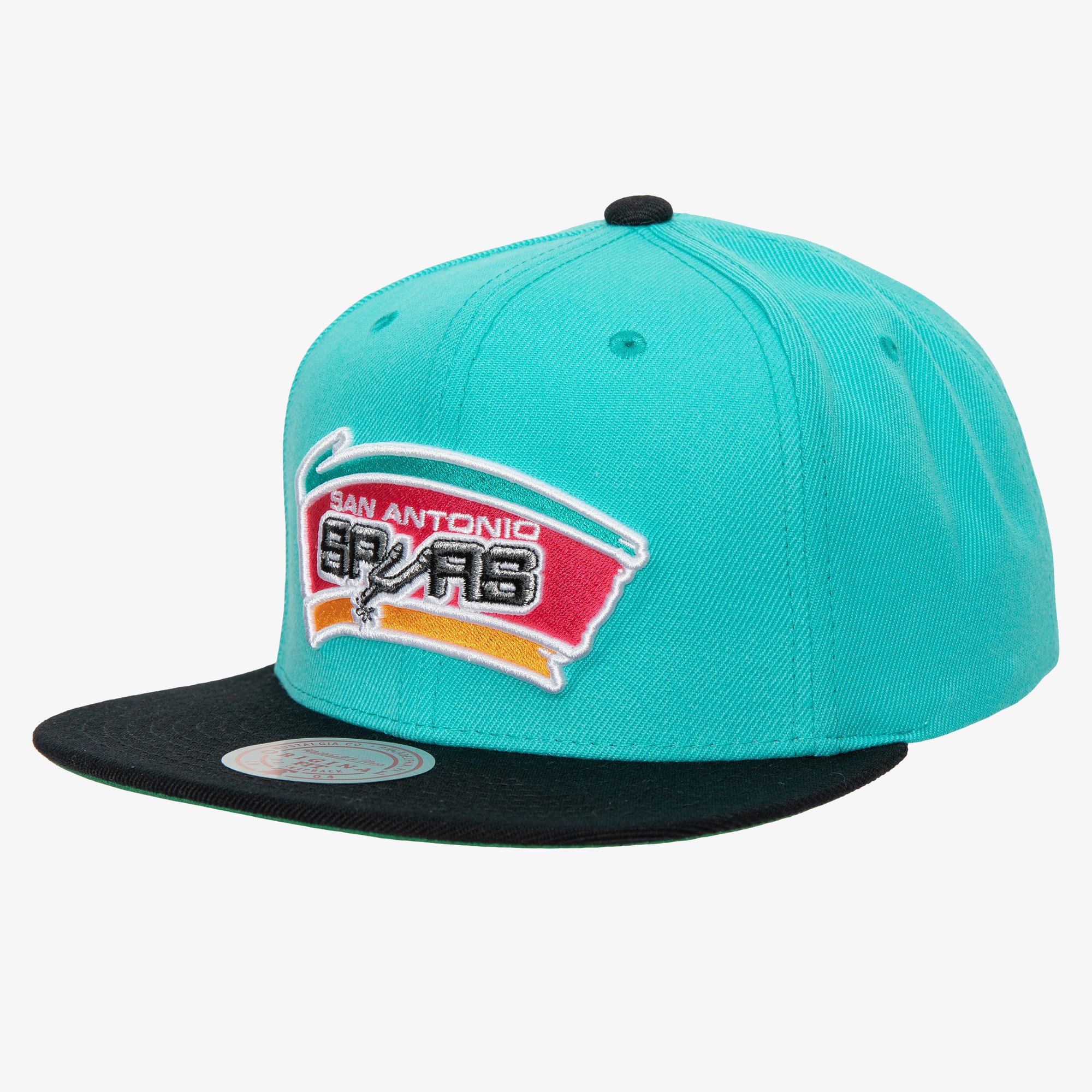 San Antonio Spurs Teal/Black Hardwood Classics Team Two-Tone 2.0 Snapback