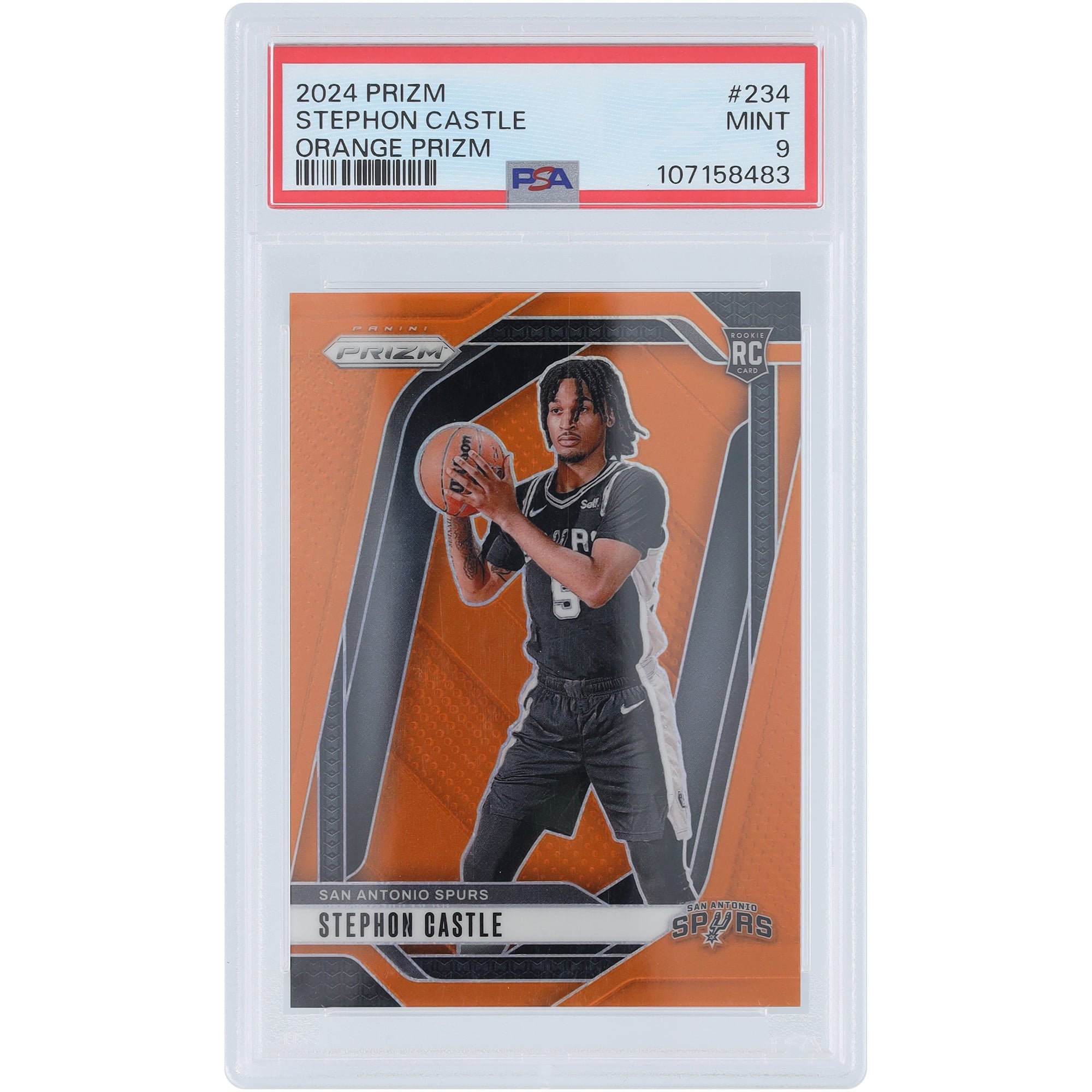 Stephon Castle San Antonio Spurs 2024-25 Panini Prizm Orange Prizm 