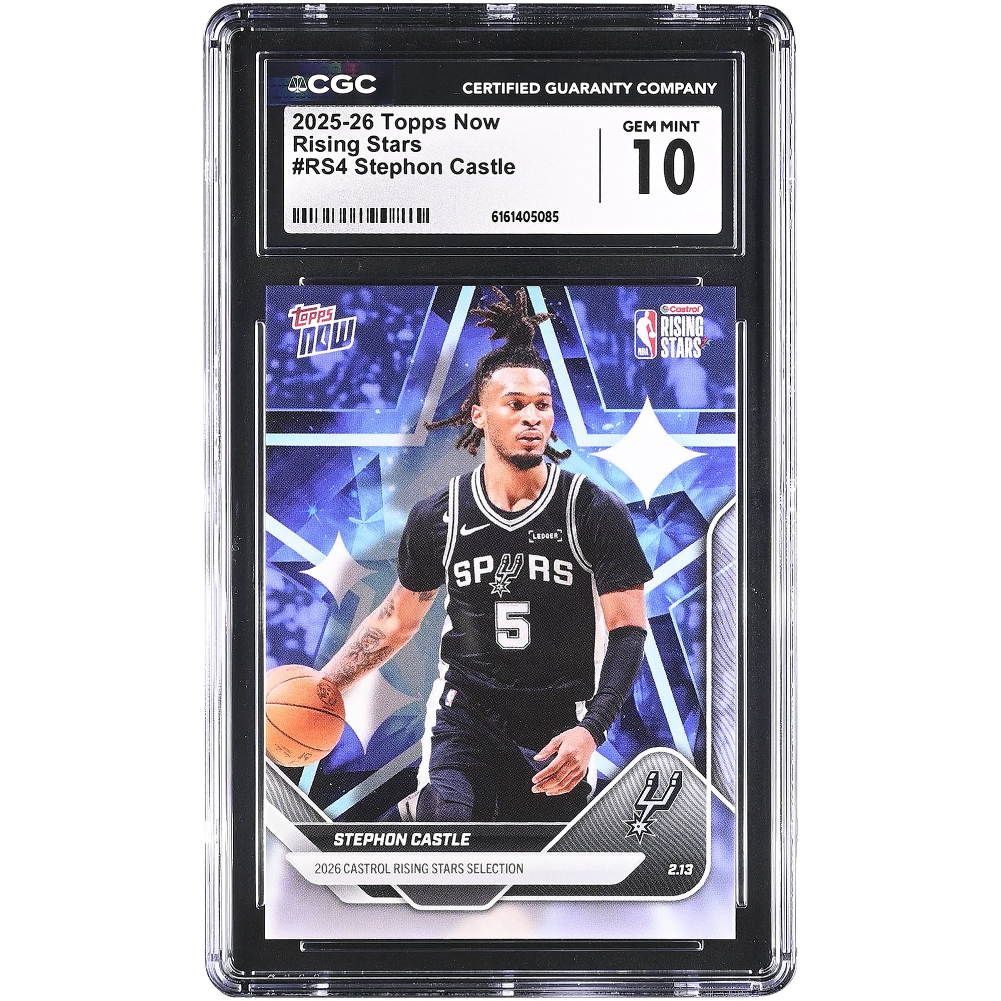 Stephon Castle San Antonio Spurs 2025-26 Topps Now Rising Stars #RS4 CGC Authenticated 10 Card