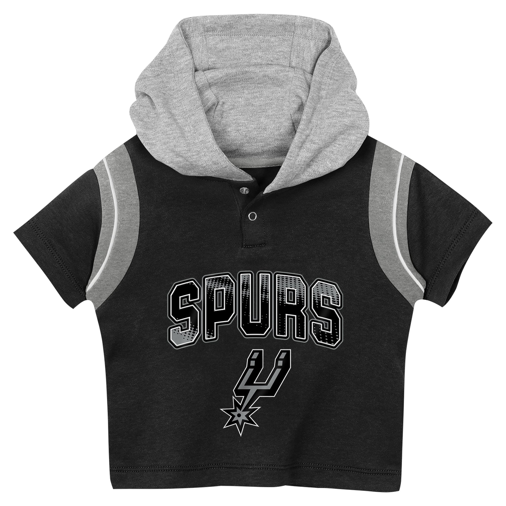 Toddler Outerstuff Black San Antonio Spurs Get Back Short Sleeve Hoodie & Shorts Two-Pack Set