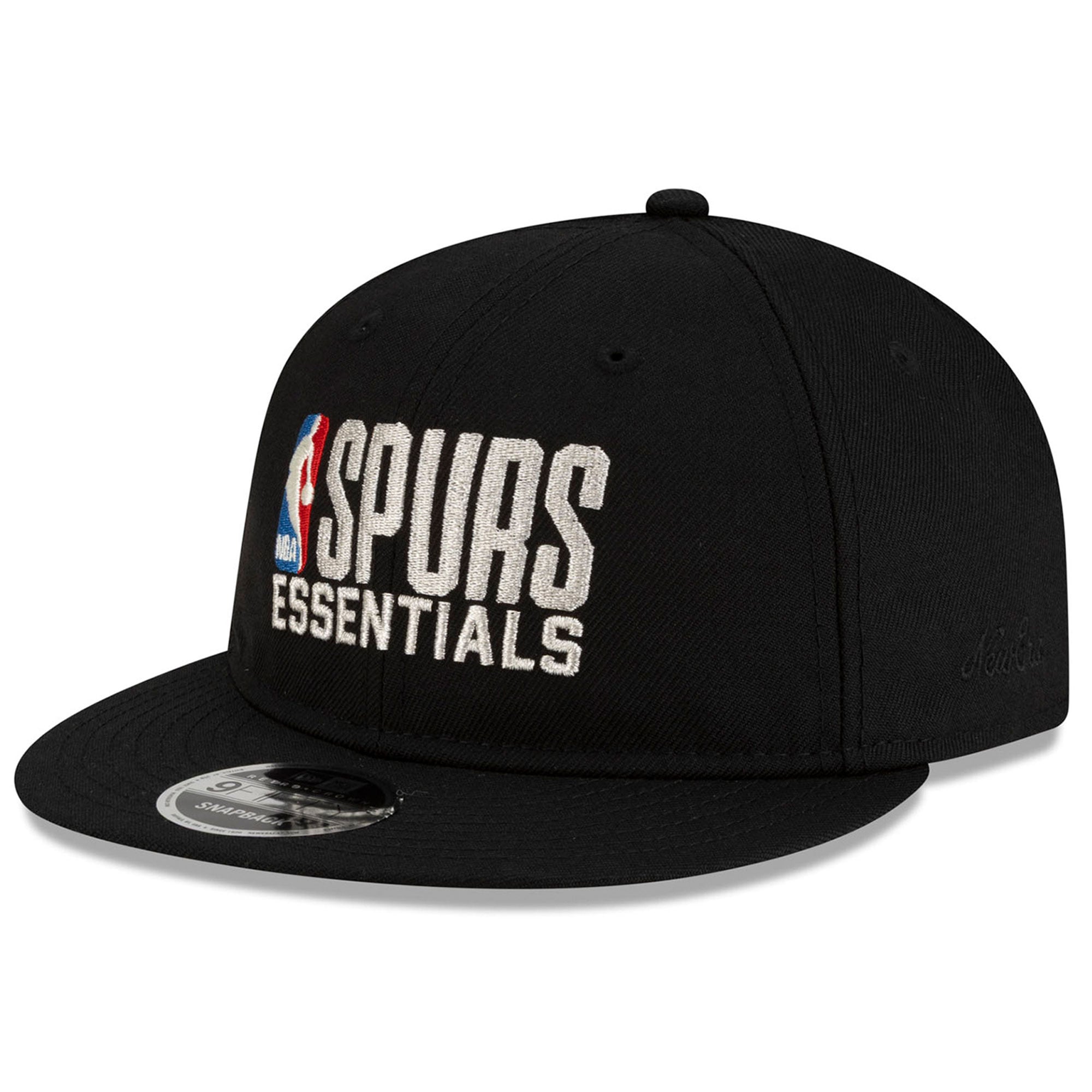 Unisex San Antonio Spurs Fear of God Black Essentials 9FIFTY Snapback Hat