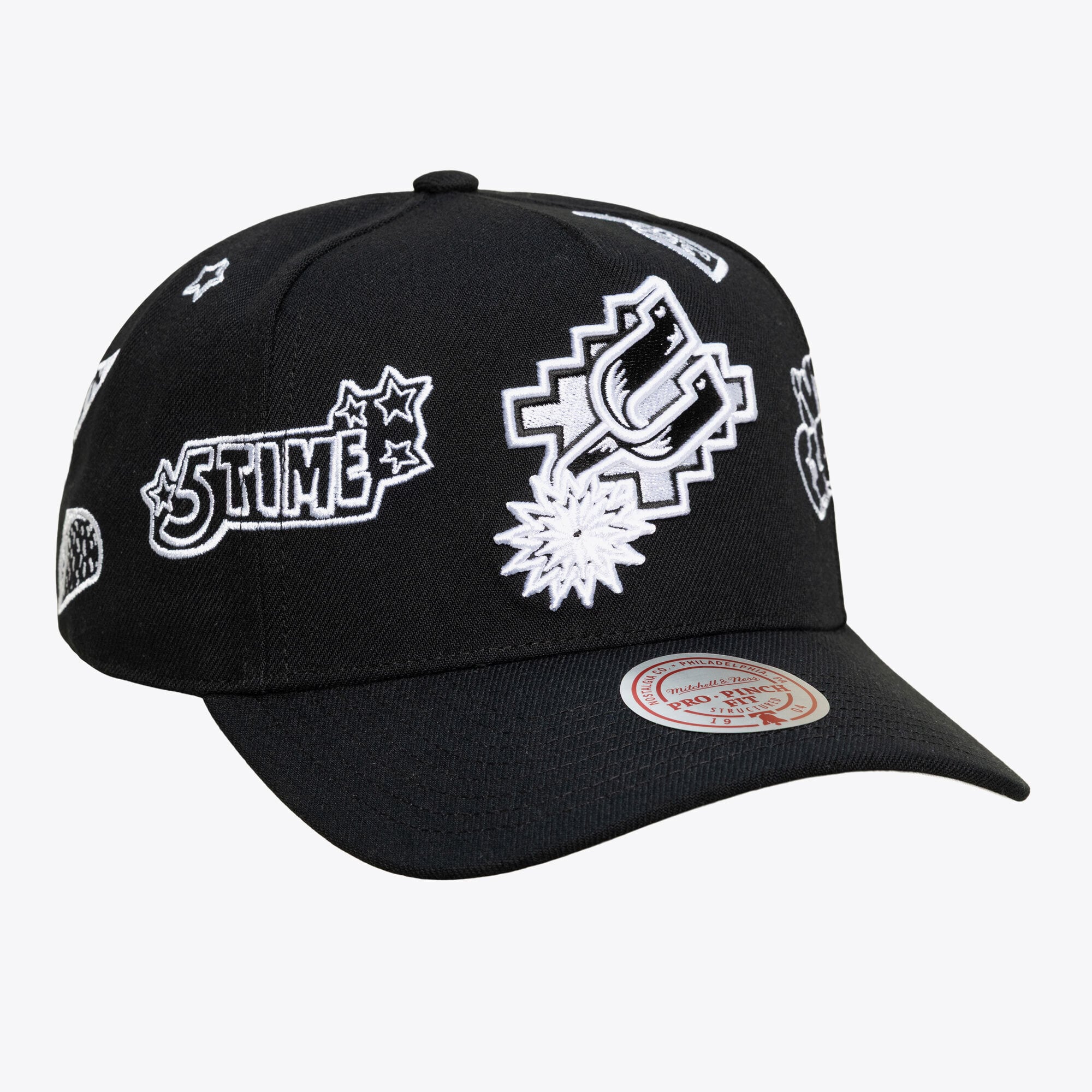 Casquette unisexe Mitchell & Ness San Antonio Spurs Hardwood Classics Downtown Doodle Pro noire