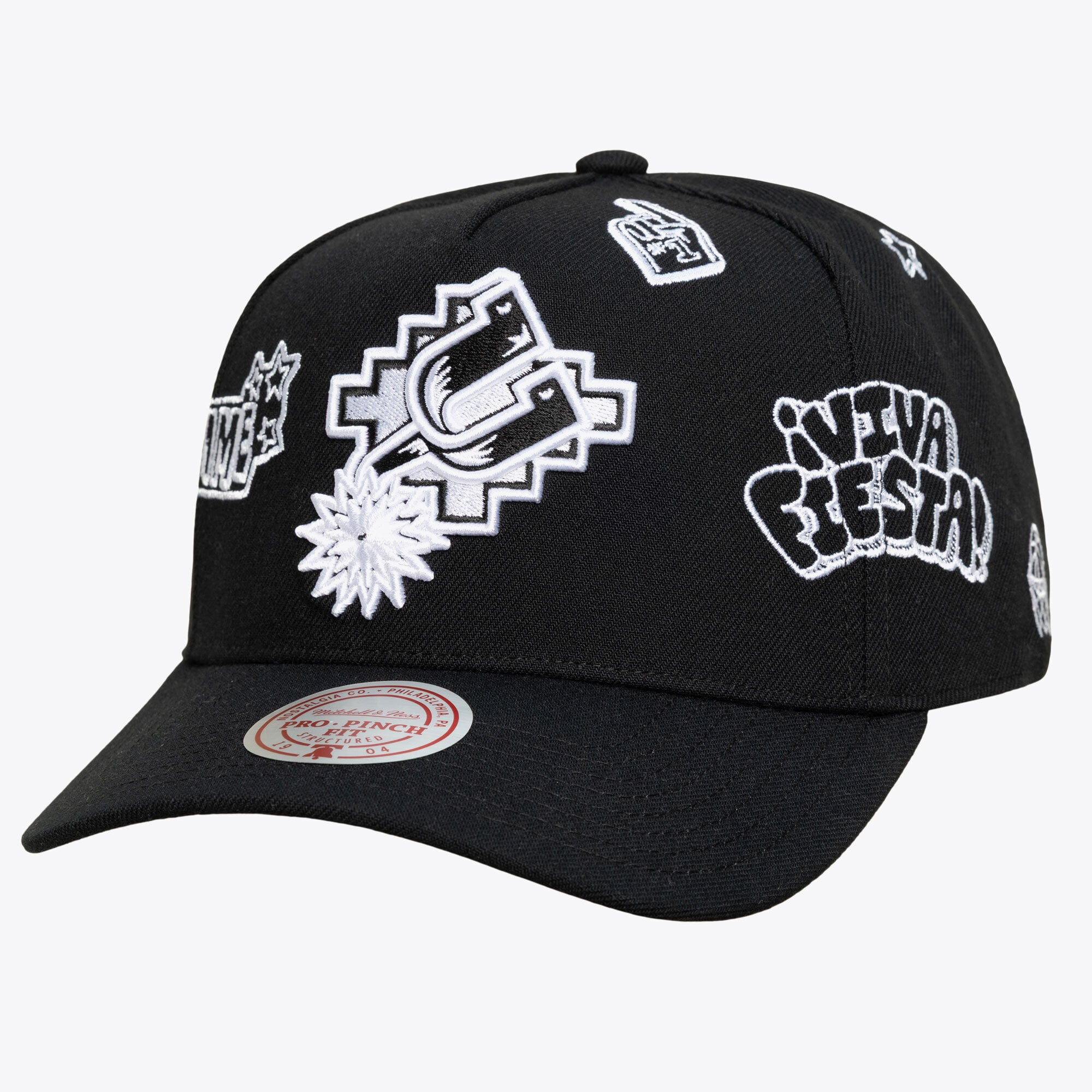 Casquette unisexe Mitchell & Ness San Antonio Spurs Hardwood Classics Downtown Doodle Pro noire