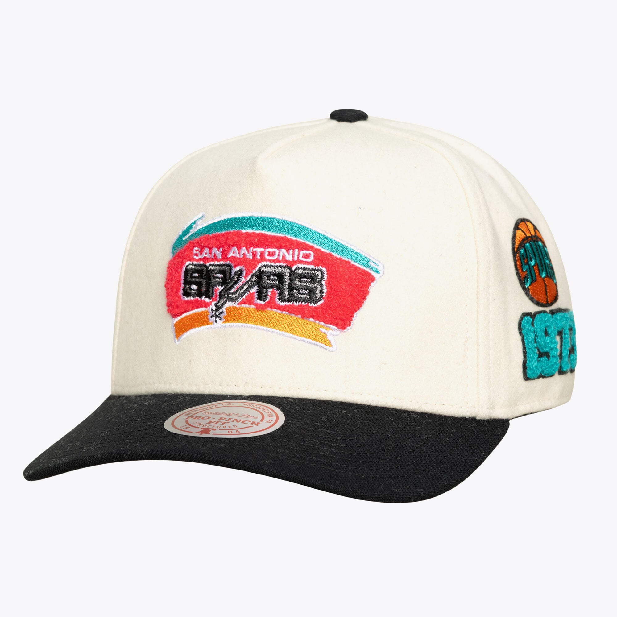Casquette unisexe Mitchell & Ness crème San Antonio Spurs Team Pro ajustable