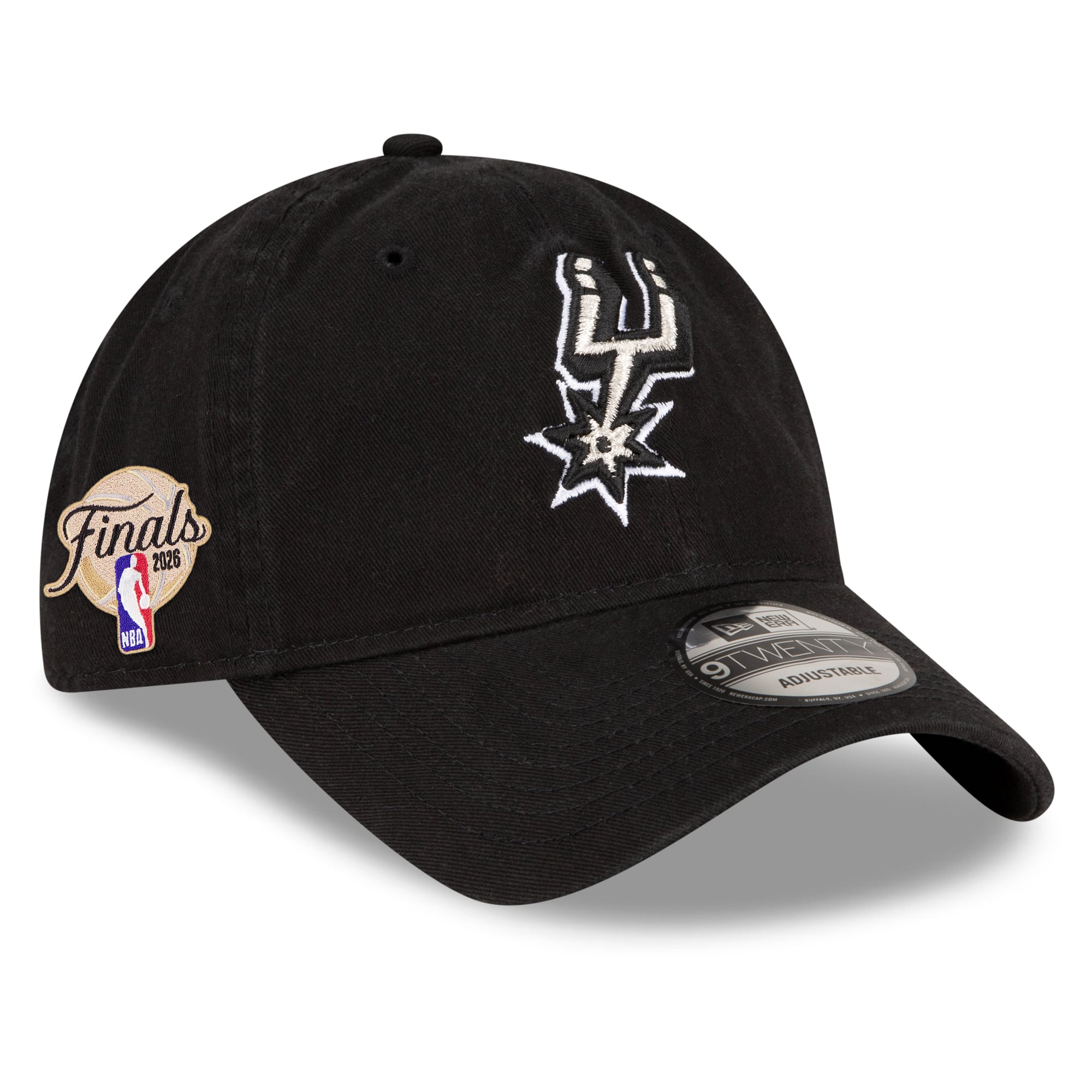 Unisex New Era Black San Antonio Spurs 2026 NBA Finals Side Patch 9TWENTY Adjustable Hat