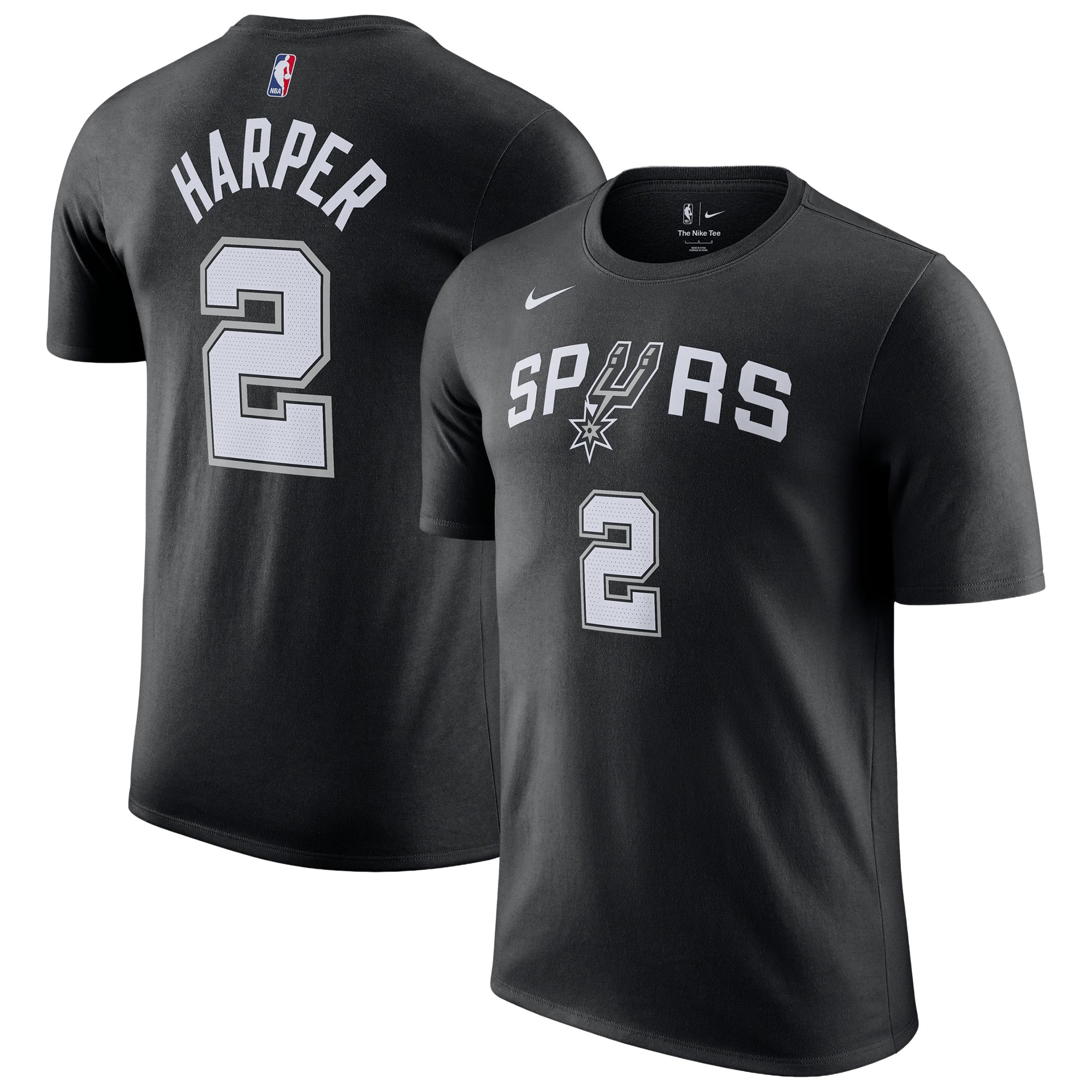 Unisex Nike Dylan Harper Black San Antonio Spurs Name & Number T-Shirt