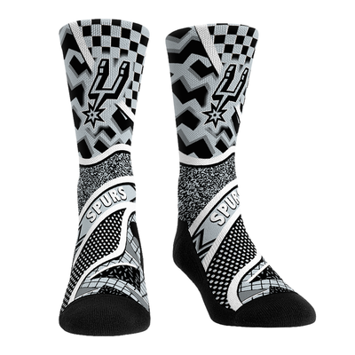  San Antonio Spurs Rock Em Unisex Ball Pattern Crew Socks - Black