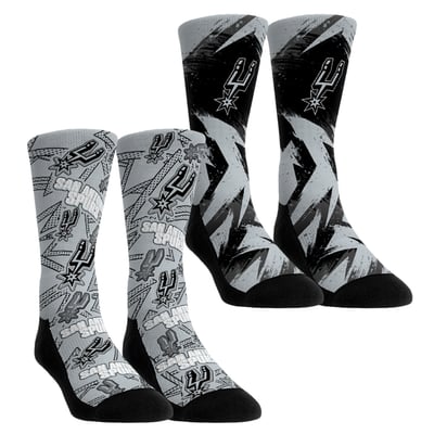  San Antonio Spurs Rock Em Unisex Game Day 2-Pack Crew Socks - Black