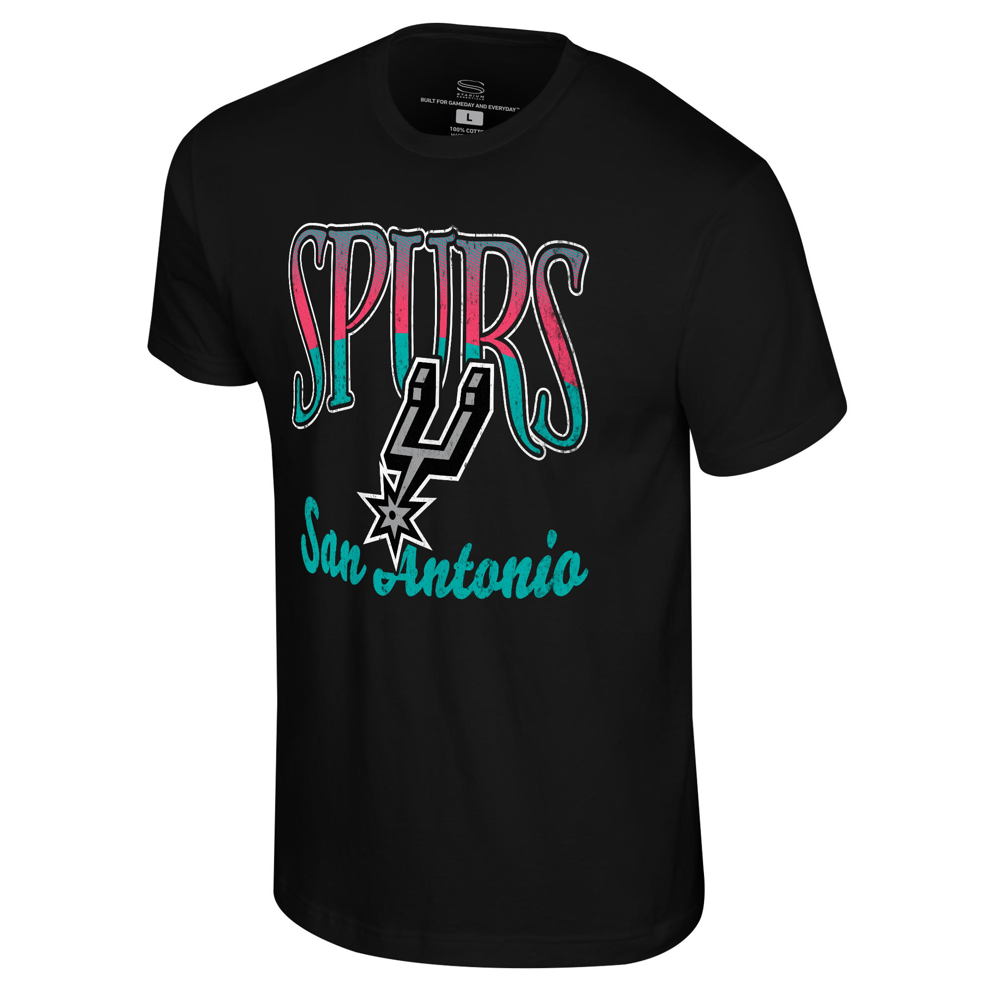 Unisex Stadium Essentials Black San Antonio Spurs Sky High T-Shirt
