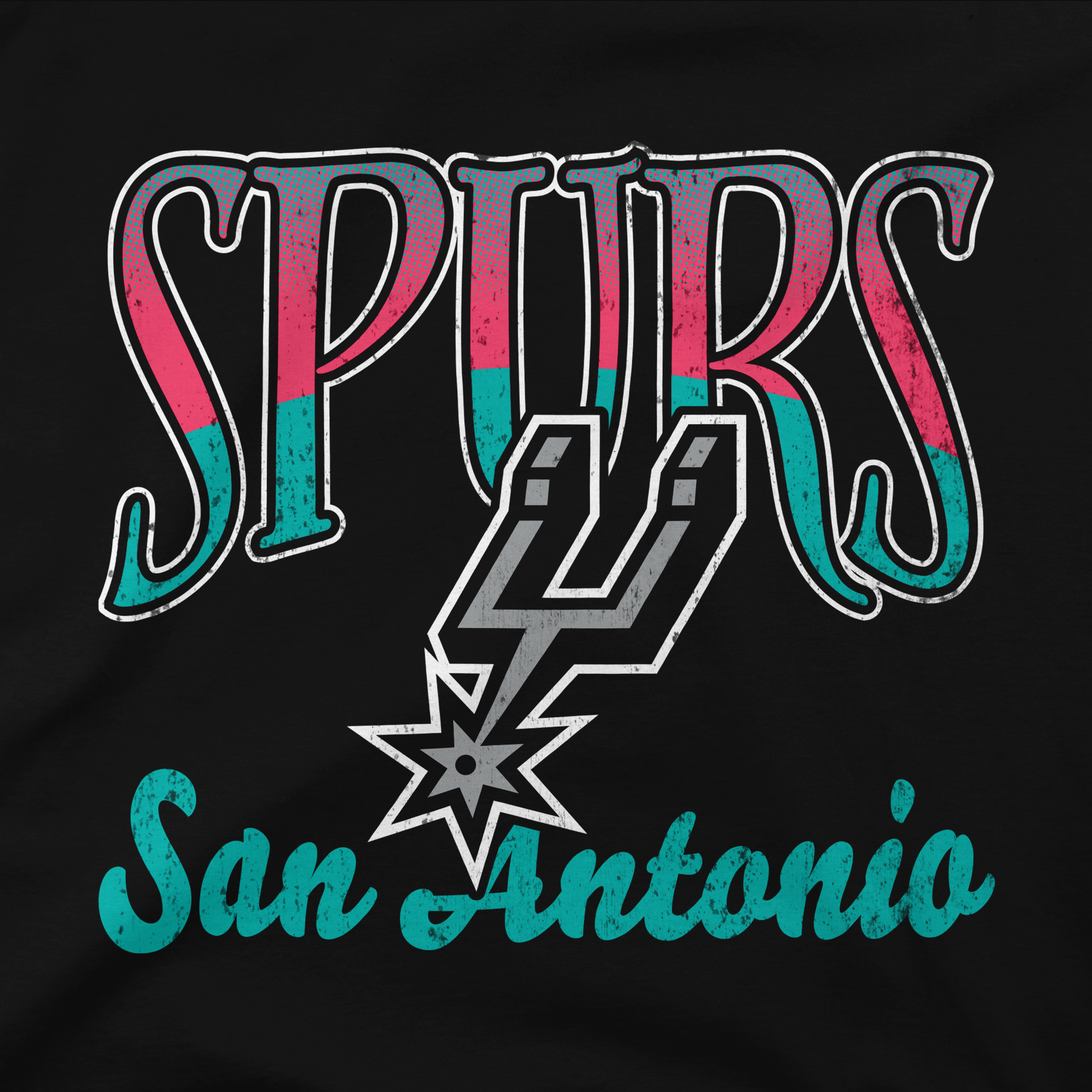 Unisex Stadium Essentials Black San Antonio Spurs Sky High T-Shirt