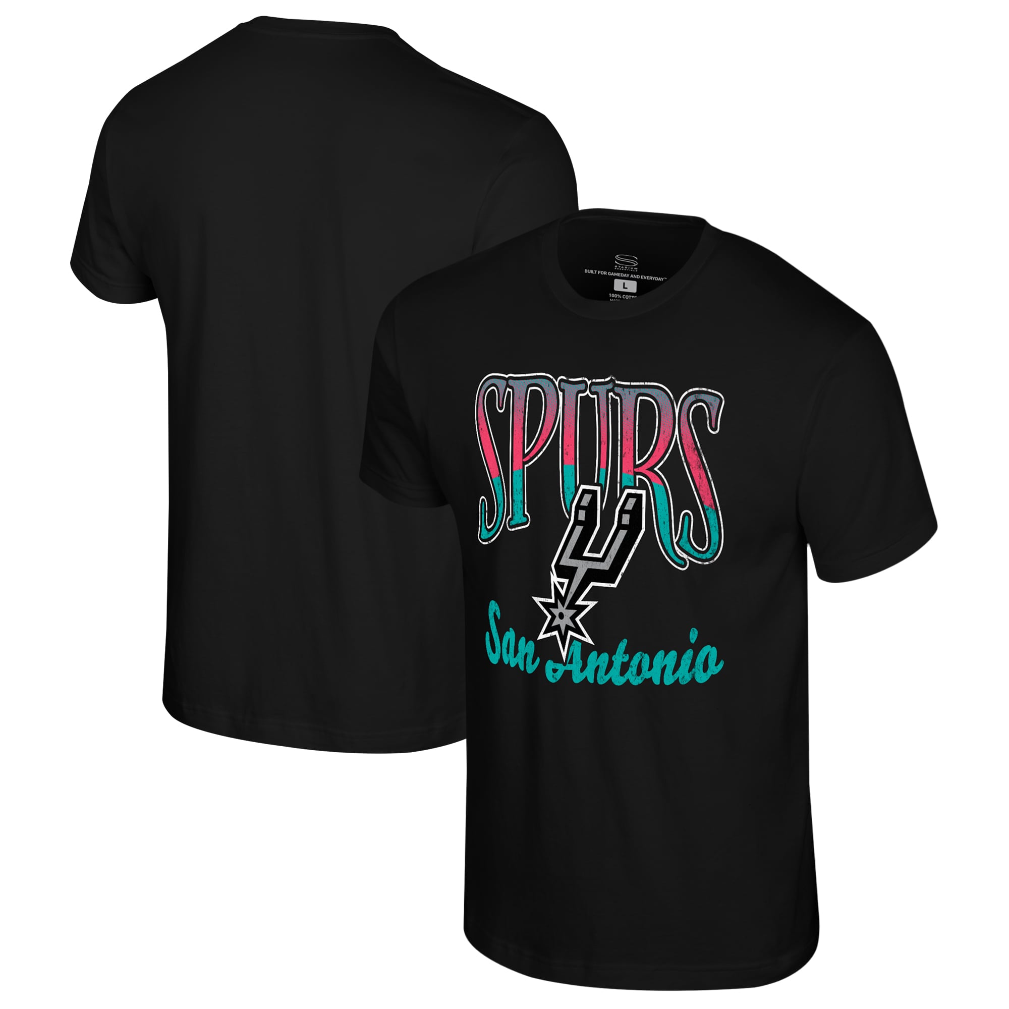 Unisex Stadium Essentials Black San Antonio Spurs Sky High T-Shirt