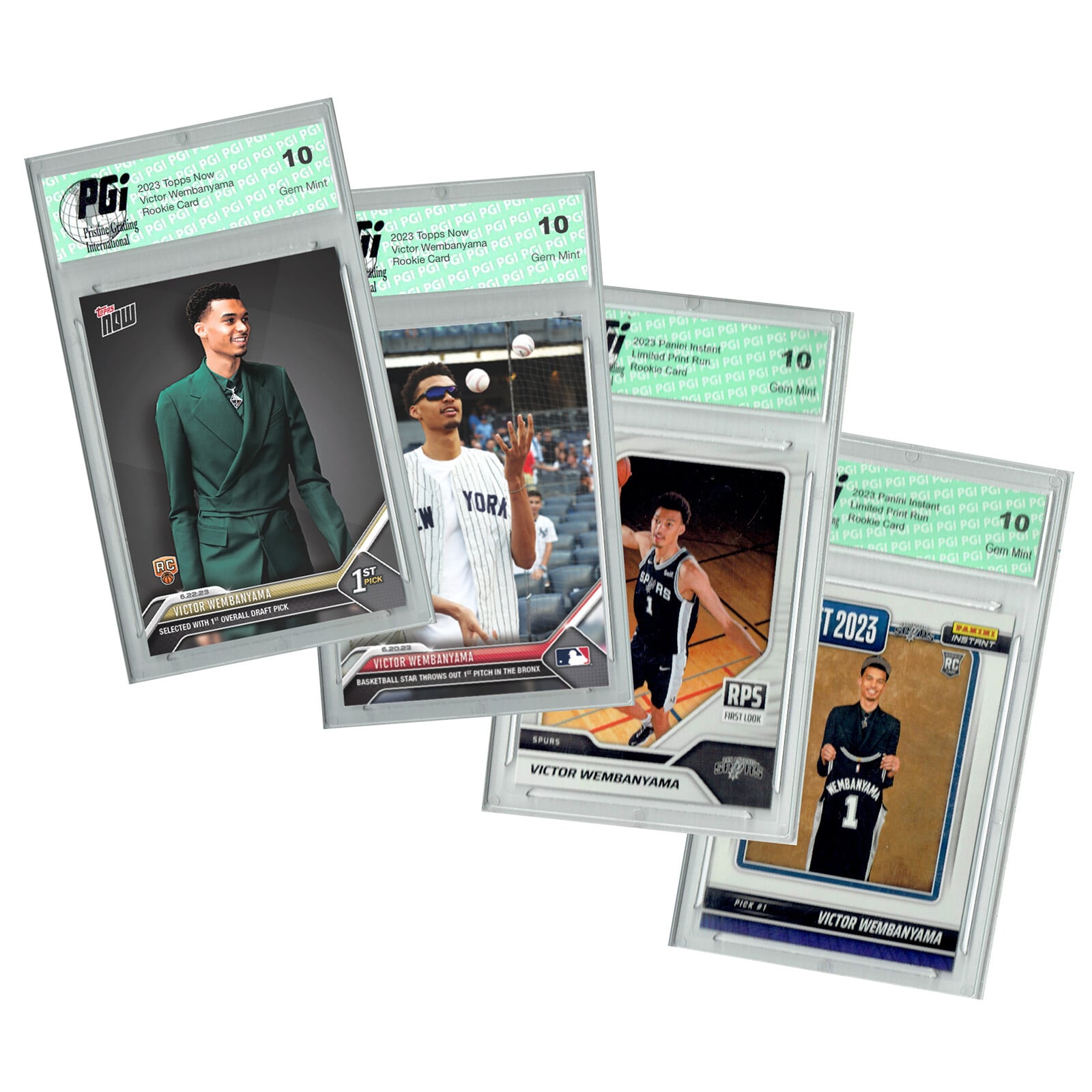 Victor Wembanyama 2023 Spurs 4-Card Bundle Panini/ToppsNow Rookie 