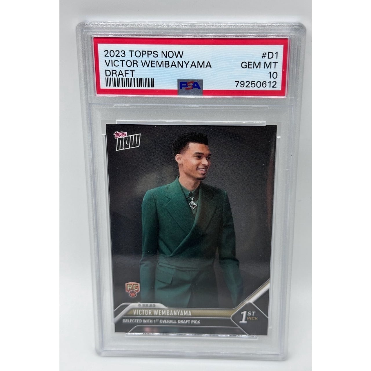 Victor Wembanyama RC 2023 Topps Now 1st Draft Pick Spurs Card # D1 