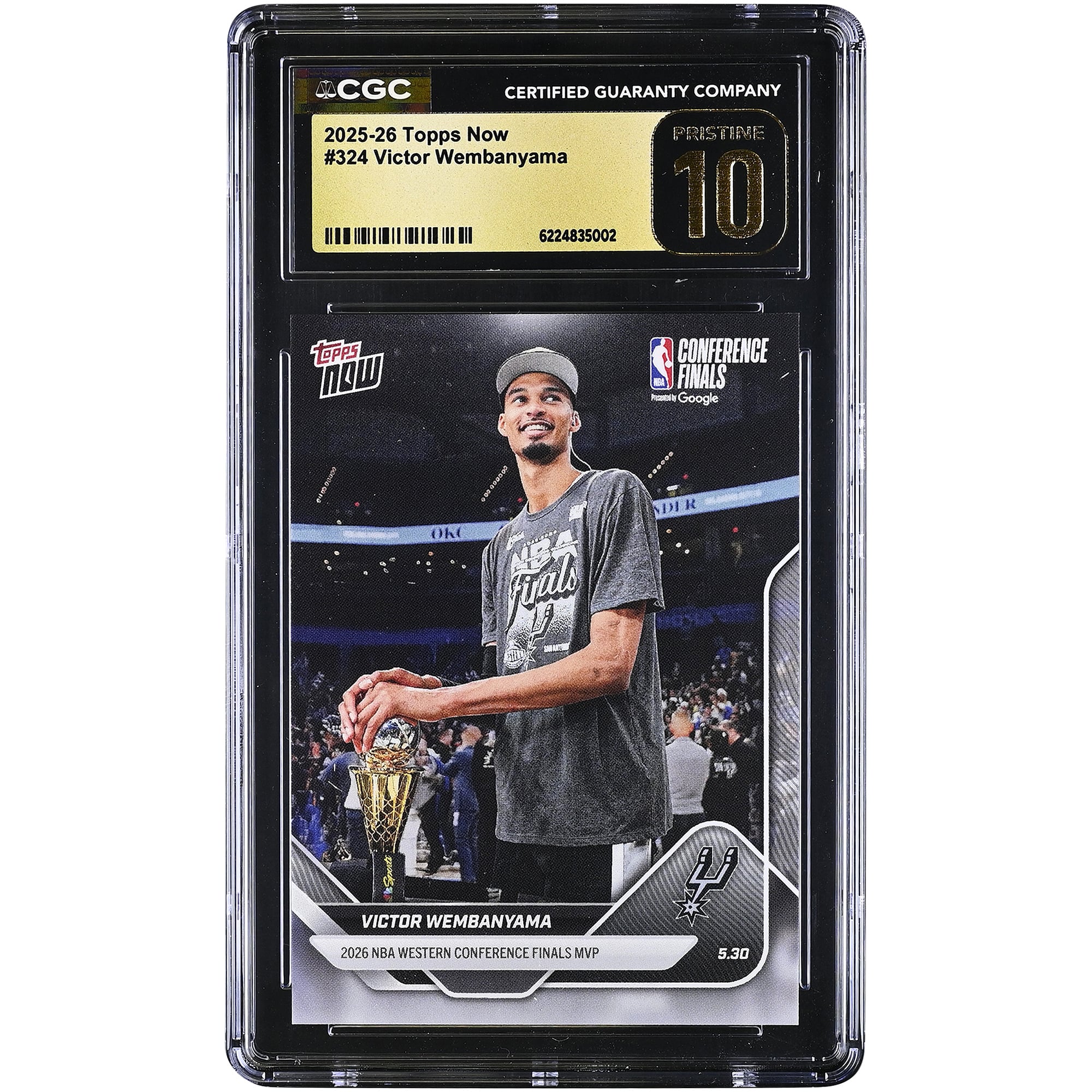 Victor Wembanyama San Antonio Spurs 2025-26 Topps Now 2026 NBA Western Conference Final MVP #324 CGC Authenticated PRISTINE 10 Card