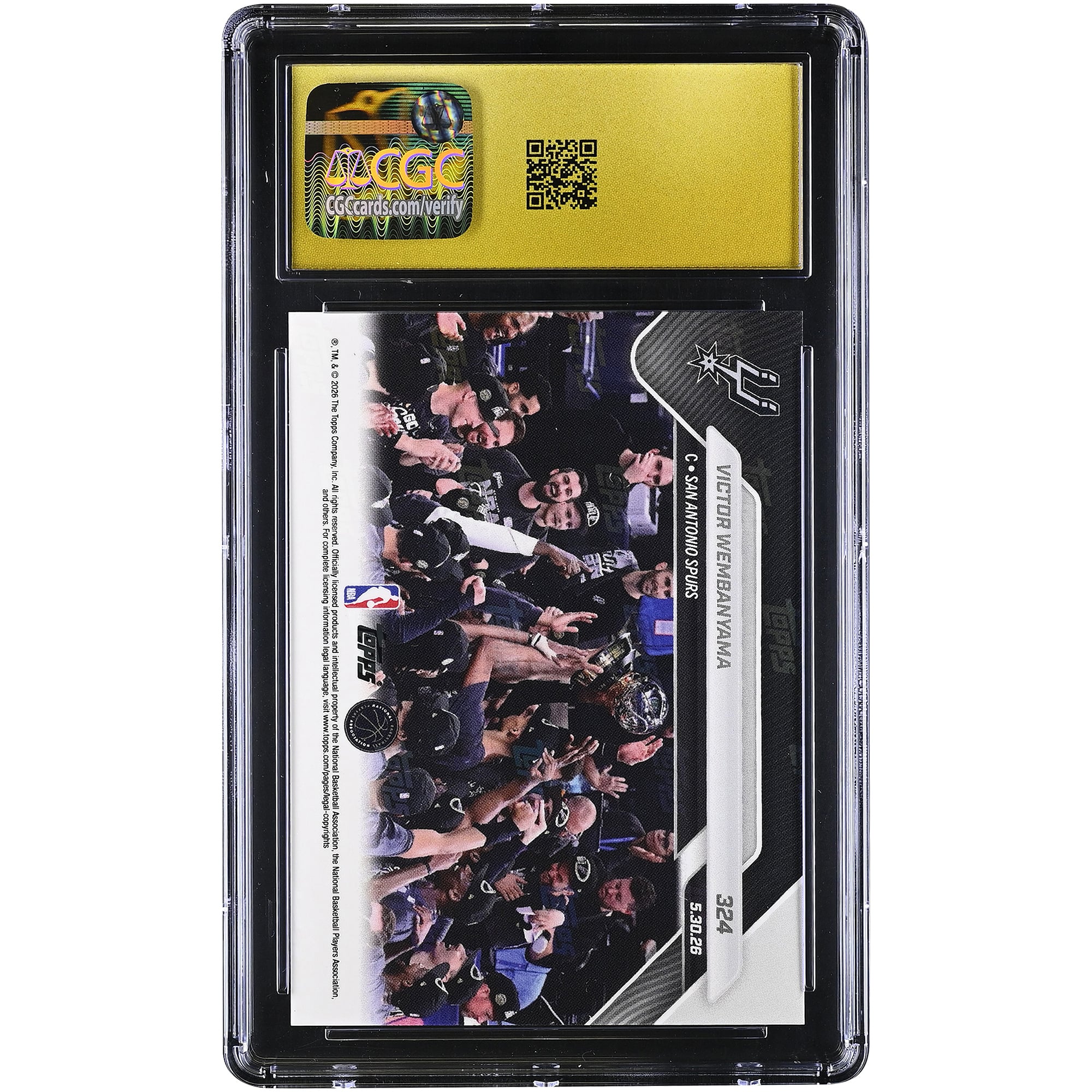 Victor Wembanyama San Antonio Spurs 2025-26 Topps Now 2026 NBA Western Conference Final MVP #324 CGC Authenticated PRISTINE 10 Card
