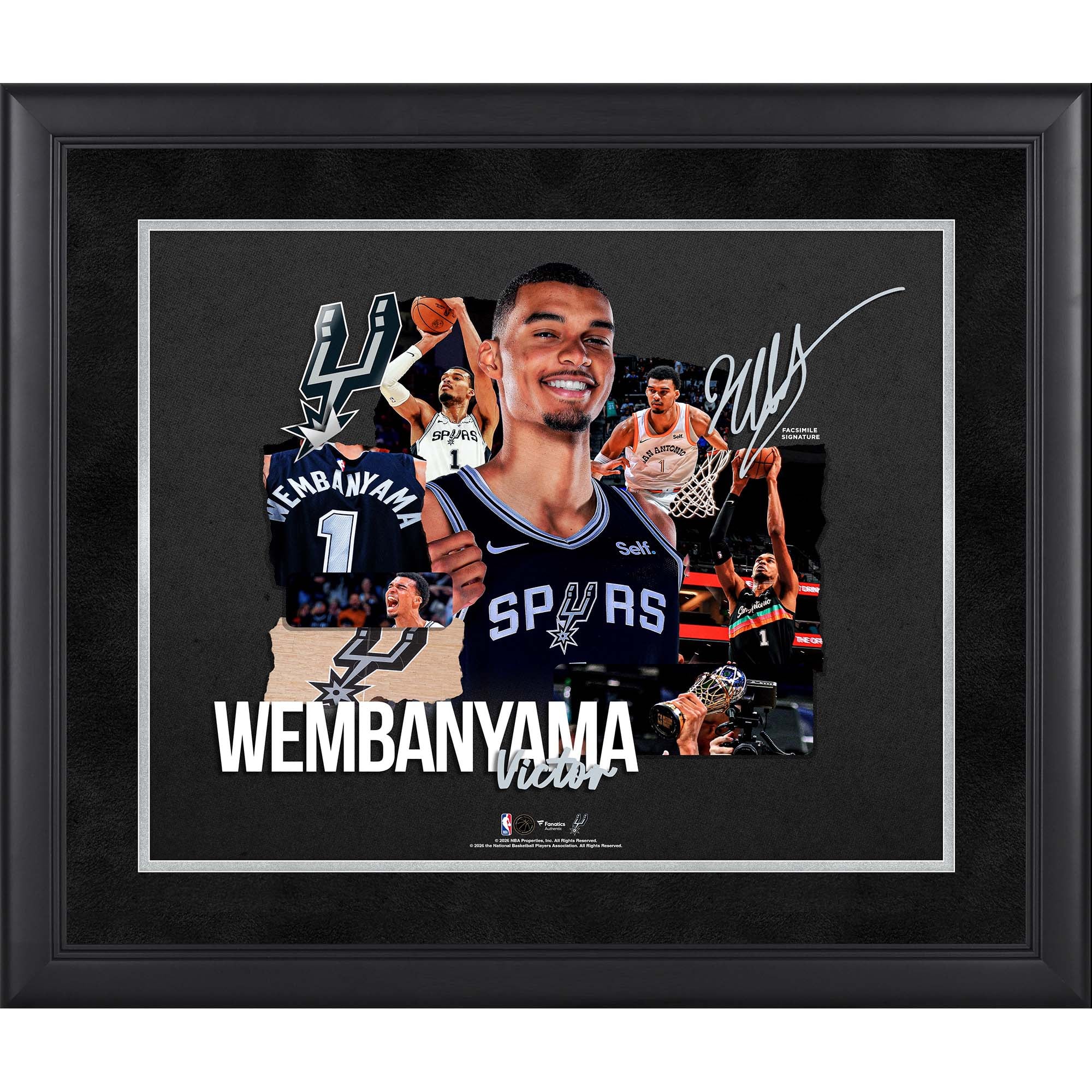 Victor Wembanyama San Antonio Spurs Facsimile Signature Framed 16" x 20" Scrapbook Collage
