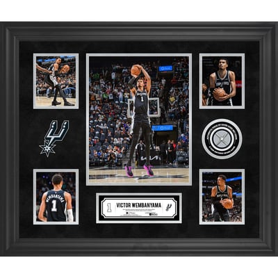 Victor Wembanyama San Antonio Spurs Fanatics Authentic Framed 5-Photo Collage with a Piece of Game-Used Net - Limited Edition of 500