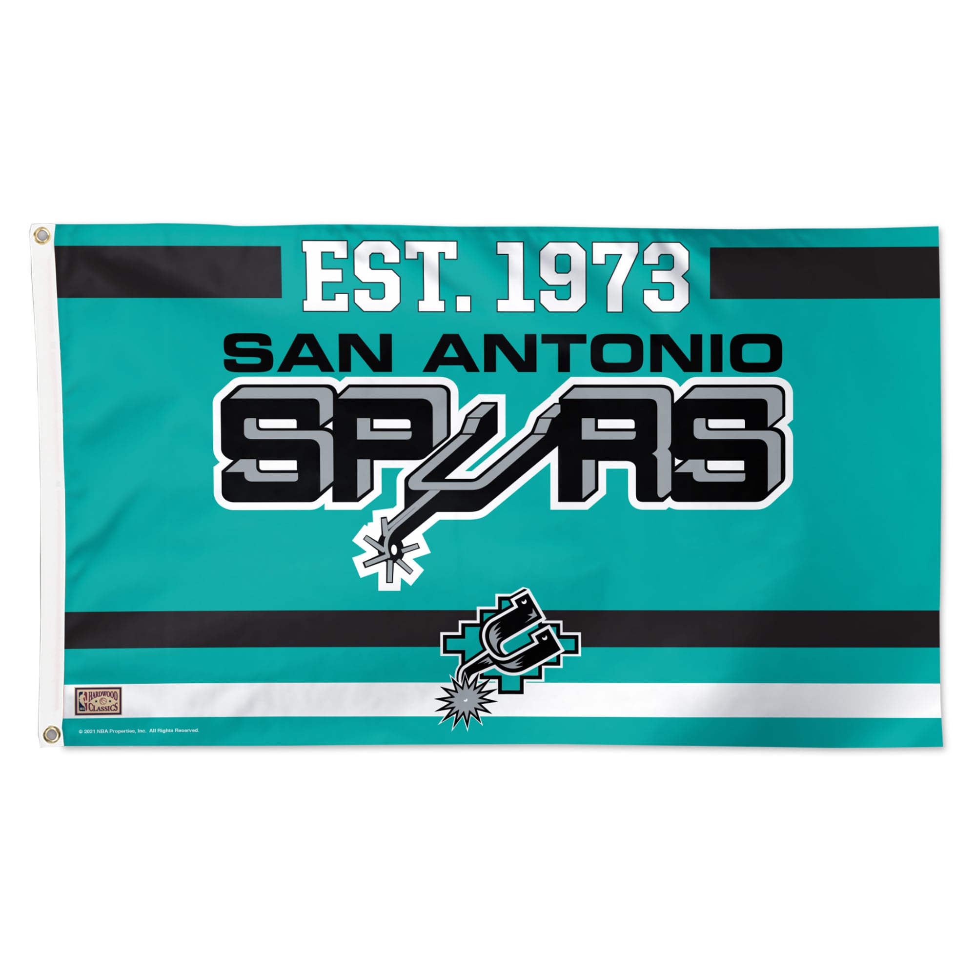 Drapeau de luxe WinCraft San Antonio Spurs 3' x 5' à une face pour franchise.
