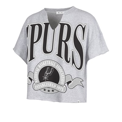 San Antonio Spurs '47 Women's Banners Out Oversized Notch Neck T-Shirt - Gray