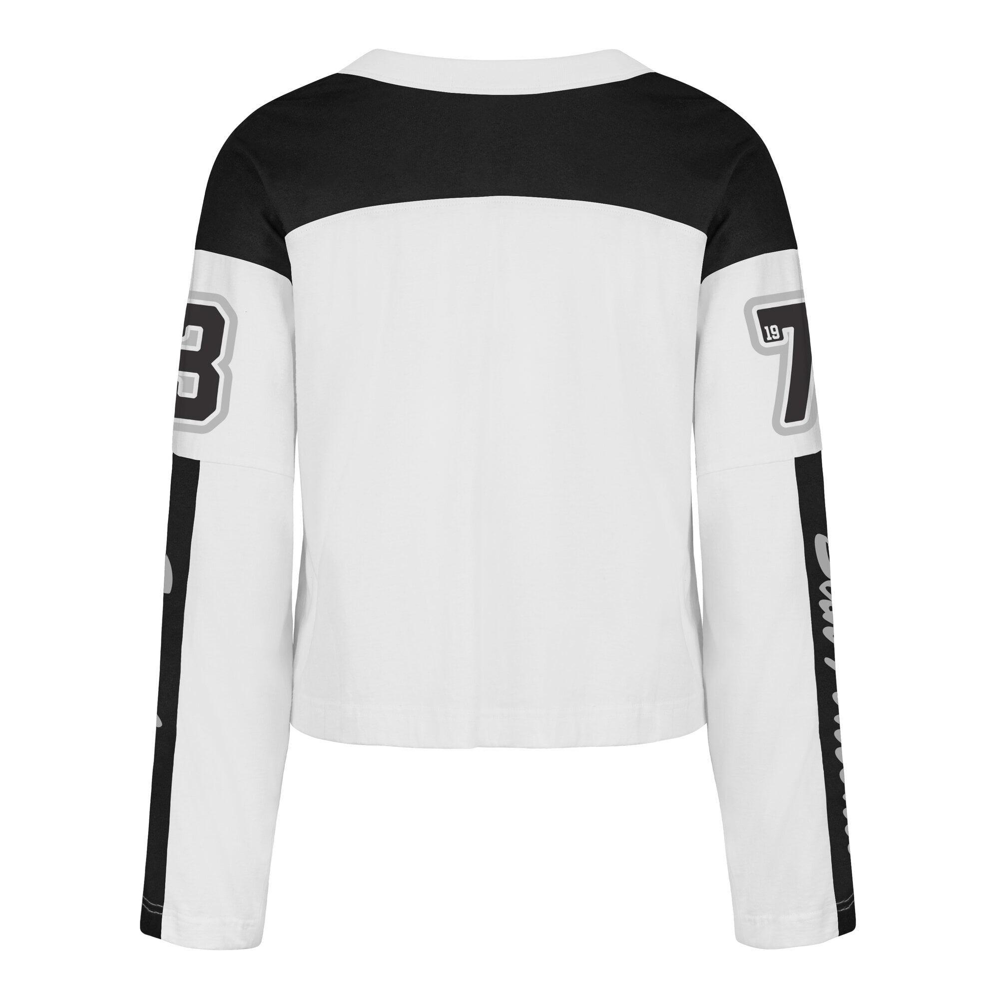 Women's '47  White San Antonio Spurs Cropped Exclamation Metro Jersey Long Sleeve T-Shirt