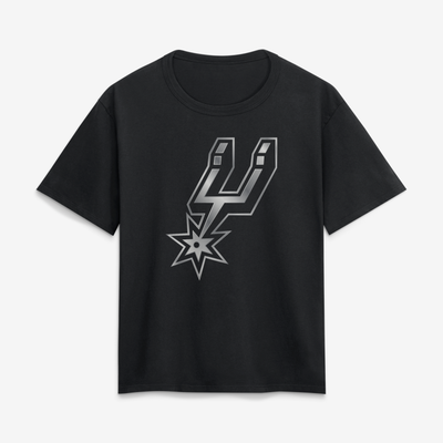 San Antonio Spurs Women's Metallic Mascot T-Shirt - Black