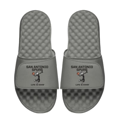 San Antonio Spurs ISlide Youth Life Is Good Slide Sandals - Gray