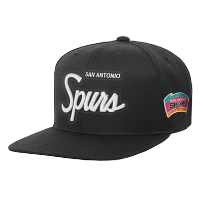 San Antonio Spurs Mitchell & Ness Youth Head Coach Flat Brim Snapback Hat - Black

