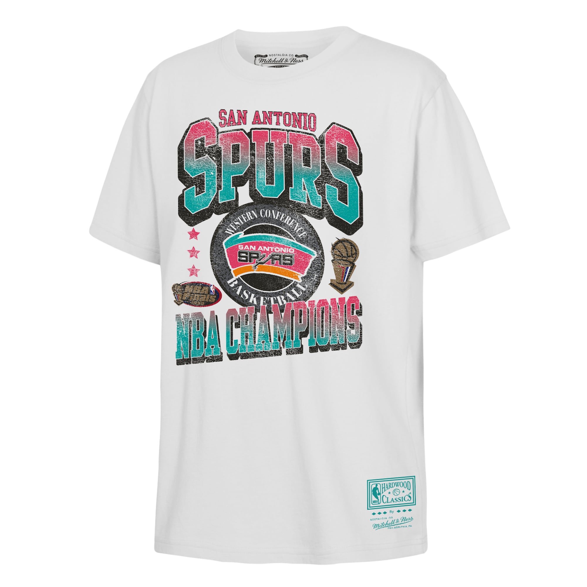 Youth Mitchell & Ness White San Antonio Spurs 1999 NBA Finals City of Champions T-Shirt