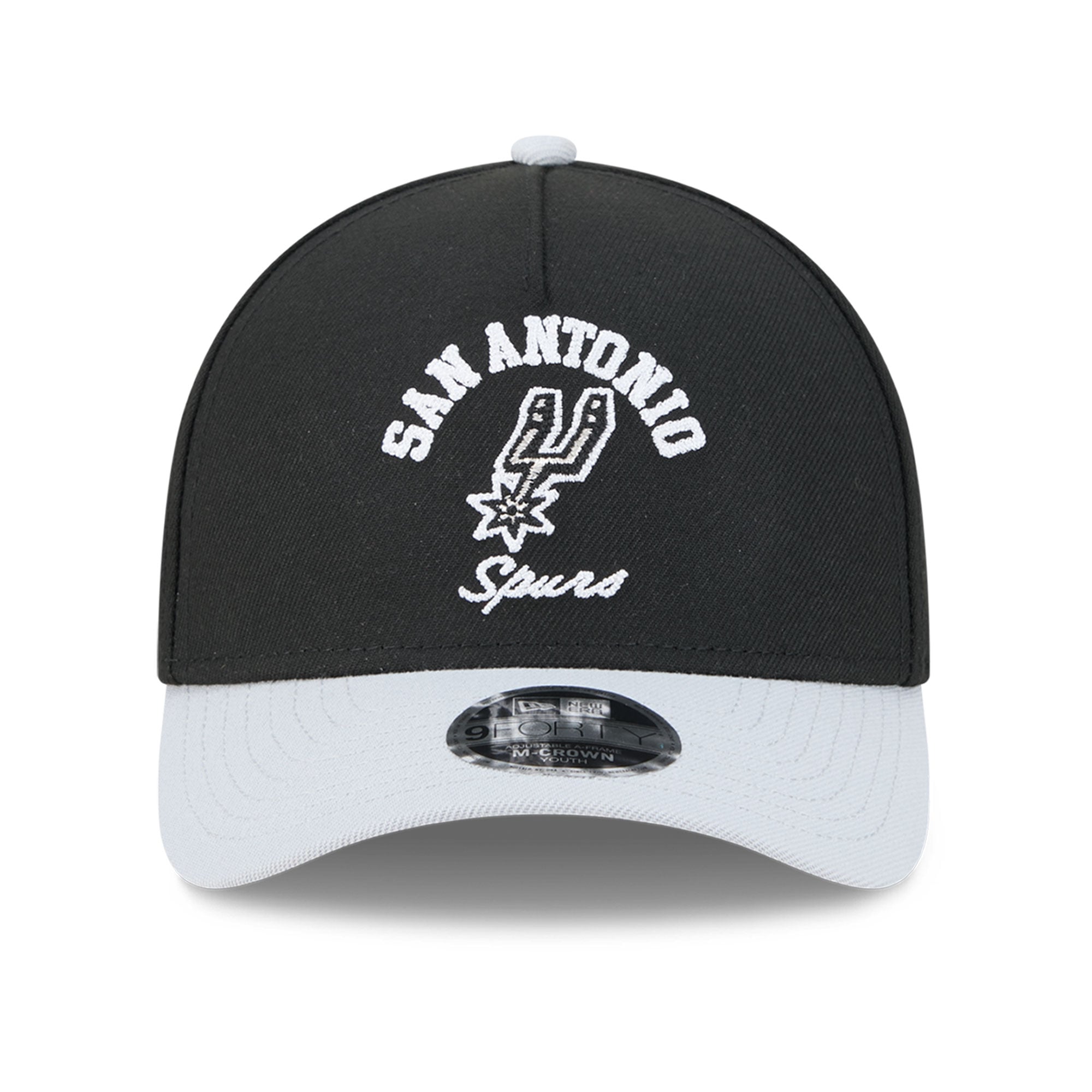 Casquette ajustable New Era noire San Antonio Spurs Arch 9FORTY A-Frame M-Crown pour jeunes